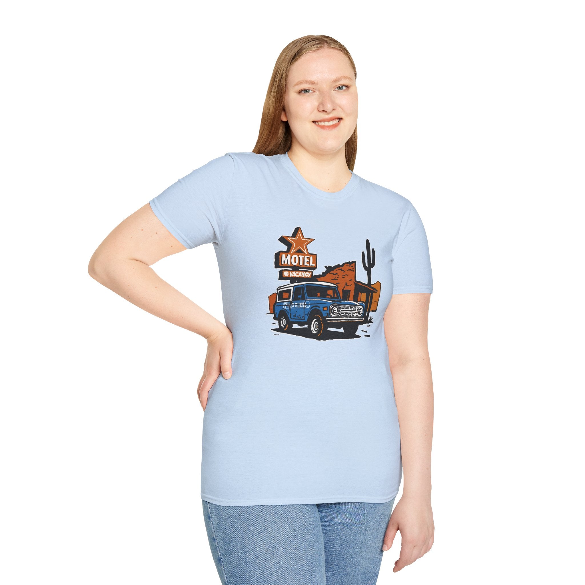 No Vacancy T-Shirt – Retro Pickup & Cactus Graphic T