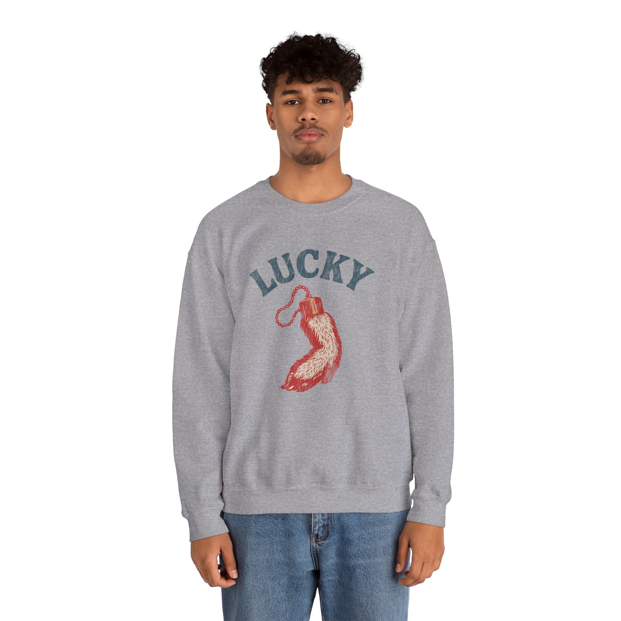 "Lucky" Vintage Rabbit Graphic Crewneck Sweatshirt
