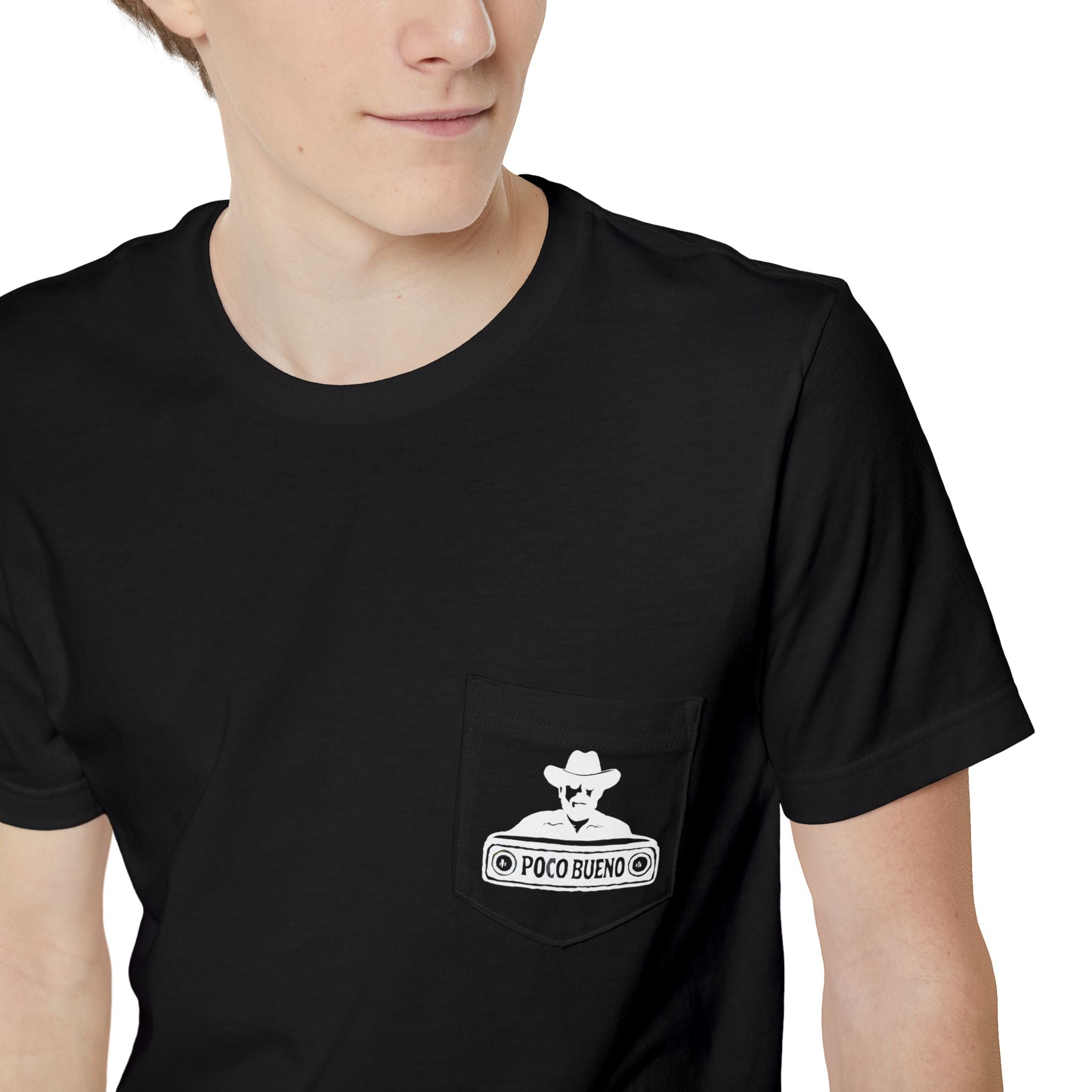 Pocket T-Shirt with Lone Ranger Badge Graphic — Western Cowboy Pocket Tee