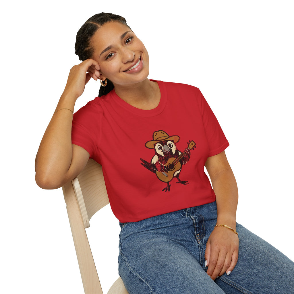 Cowpoke T-Shirt — Cute Cowboy Magpie Playing Guitar Tee