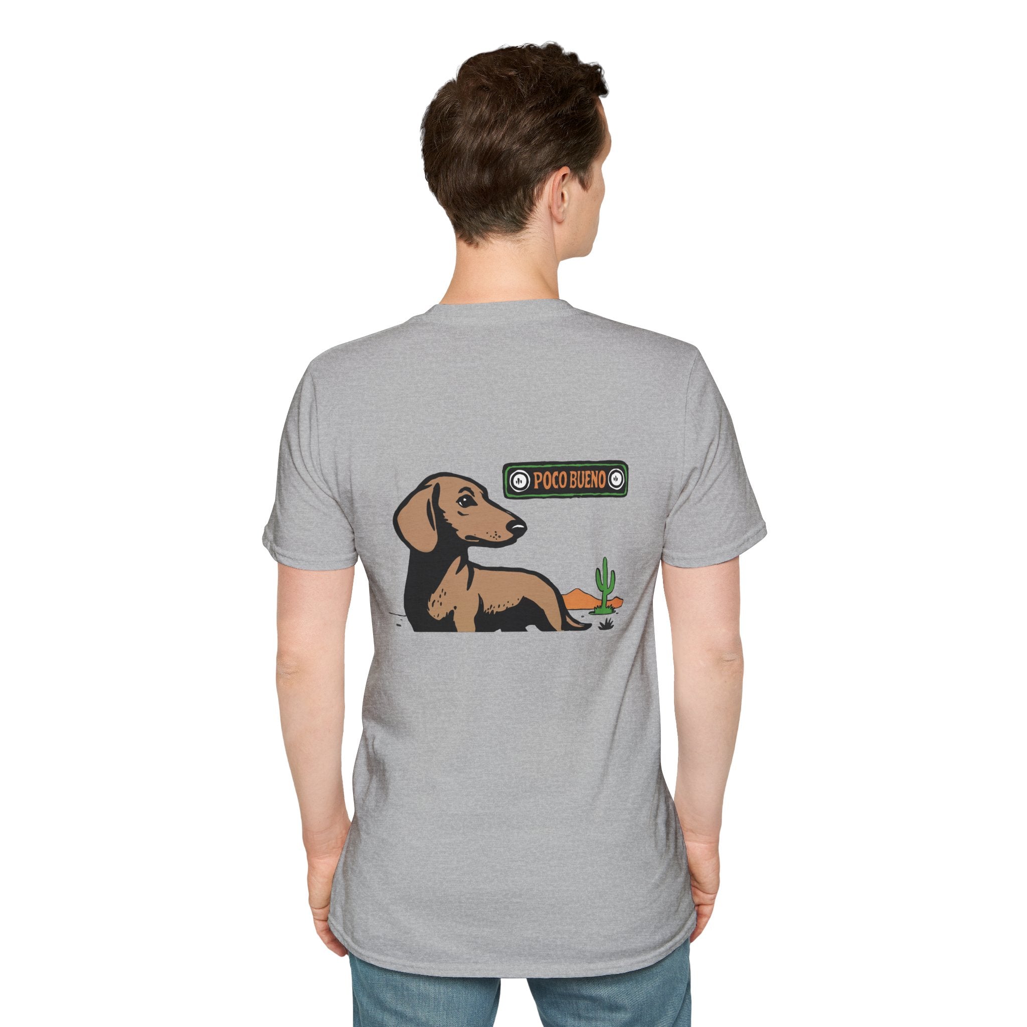 Willie The Dachshund Desert Tee — "Poco Bueno" Graphic T-Shirt