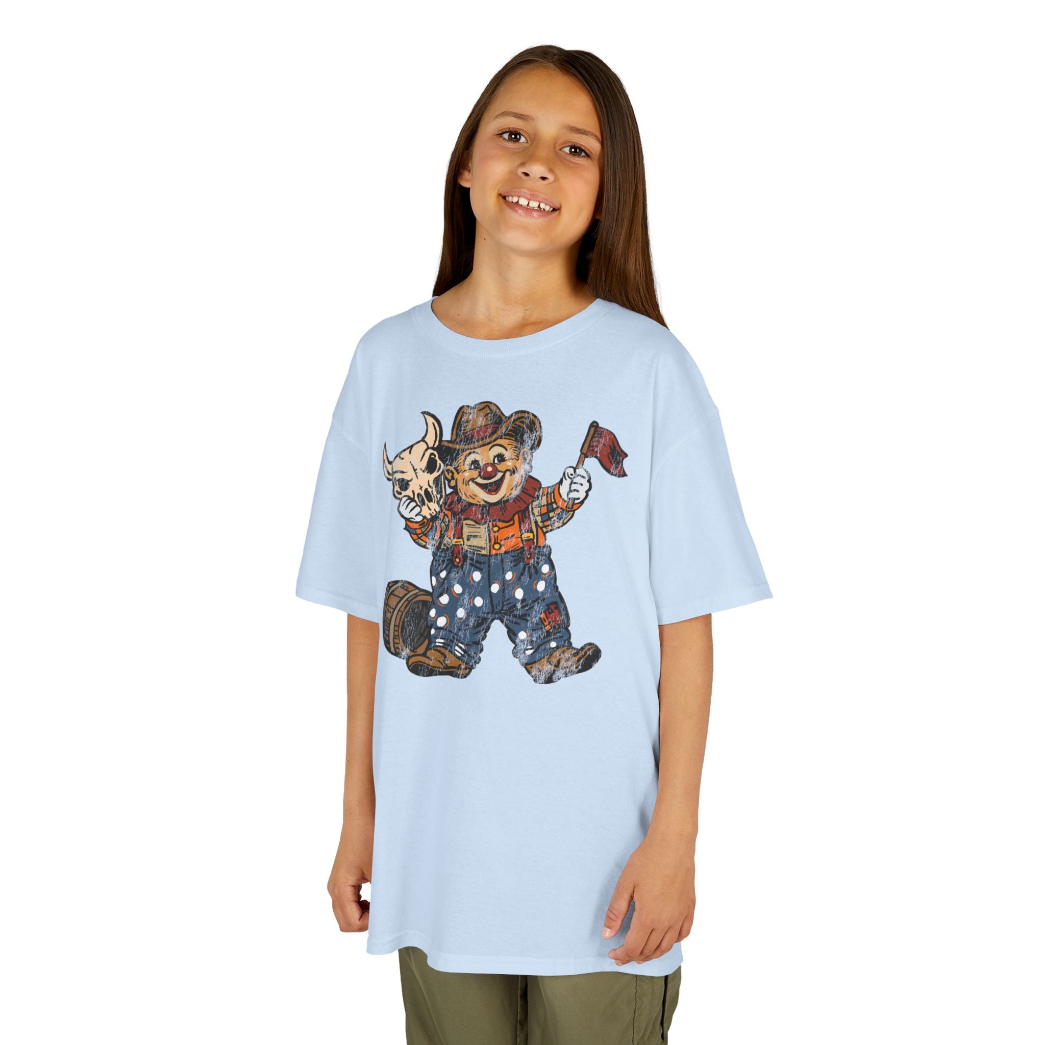 Poco Pete "Just a Clown" Kids Tee — Retro Western Heavy Cotton Tshirt