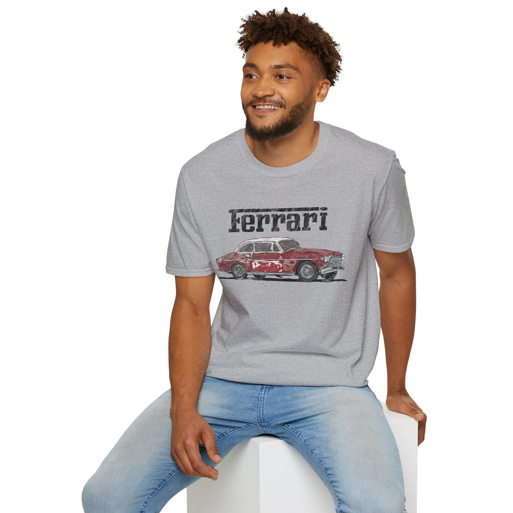 Ferrari America Classic Car T-Shirt – Vintage Red Sports Car Graphic Tee