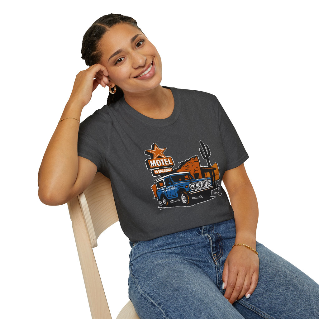 No Vacancy T-Shirt – Retro Pickup & Cactus Graphic T
