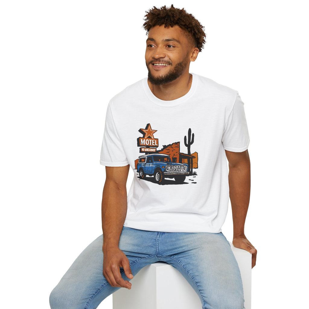 No Vacancy T-Shirt – Retro Pickup & Cactus Graphic T