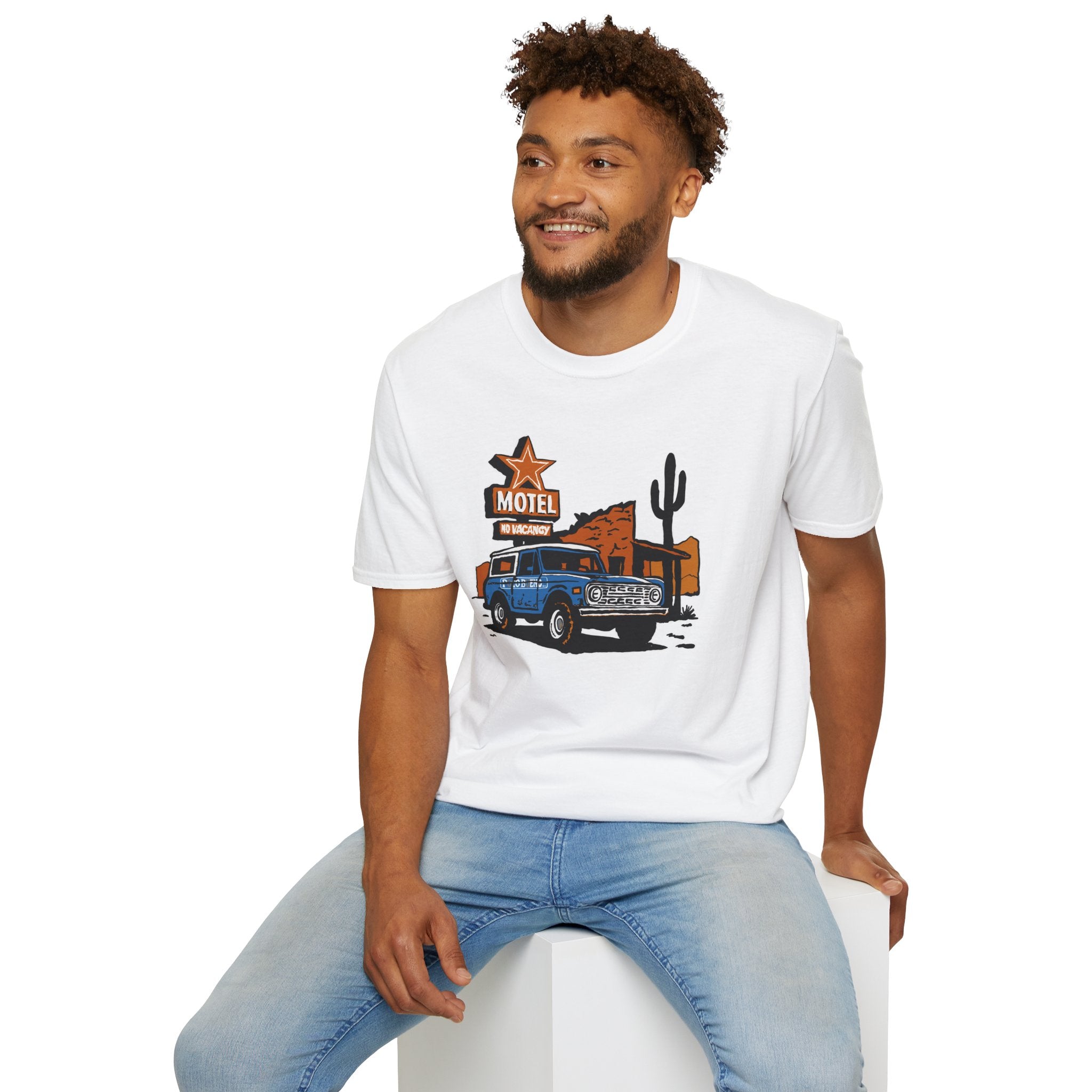 No Vacancy T-Shirt – Retro Pickup & Cactus Graphic T