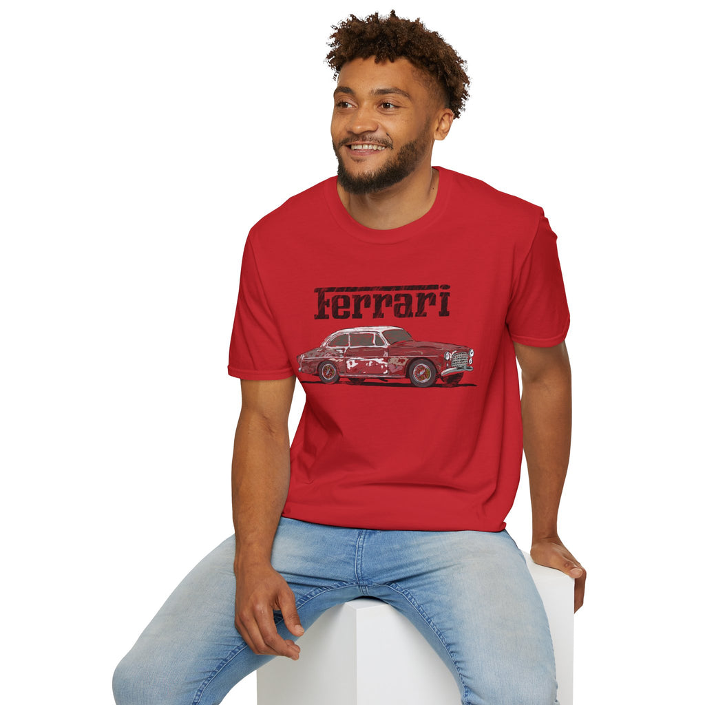 Ferrari America Classic Car T-Shirt – Vintage Red Sports Car Graphic Tee