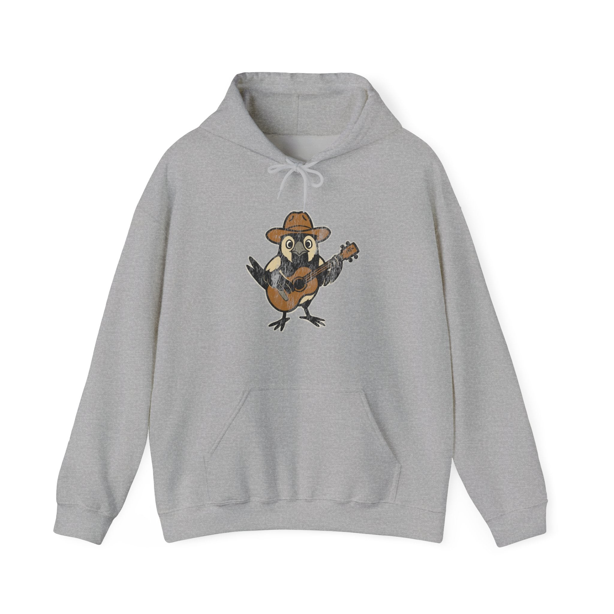 Cowpoke Hoodie— Cute Cowboy Magpie Playing Guitar Sweatshirt