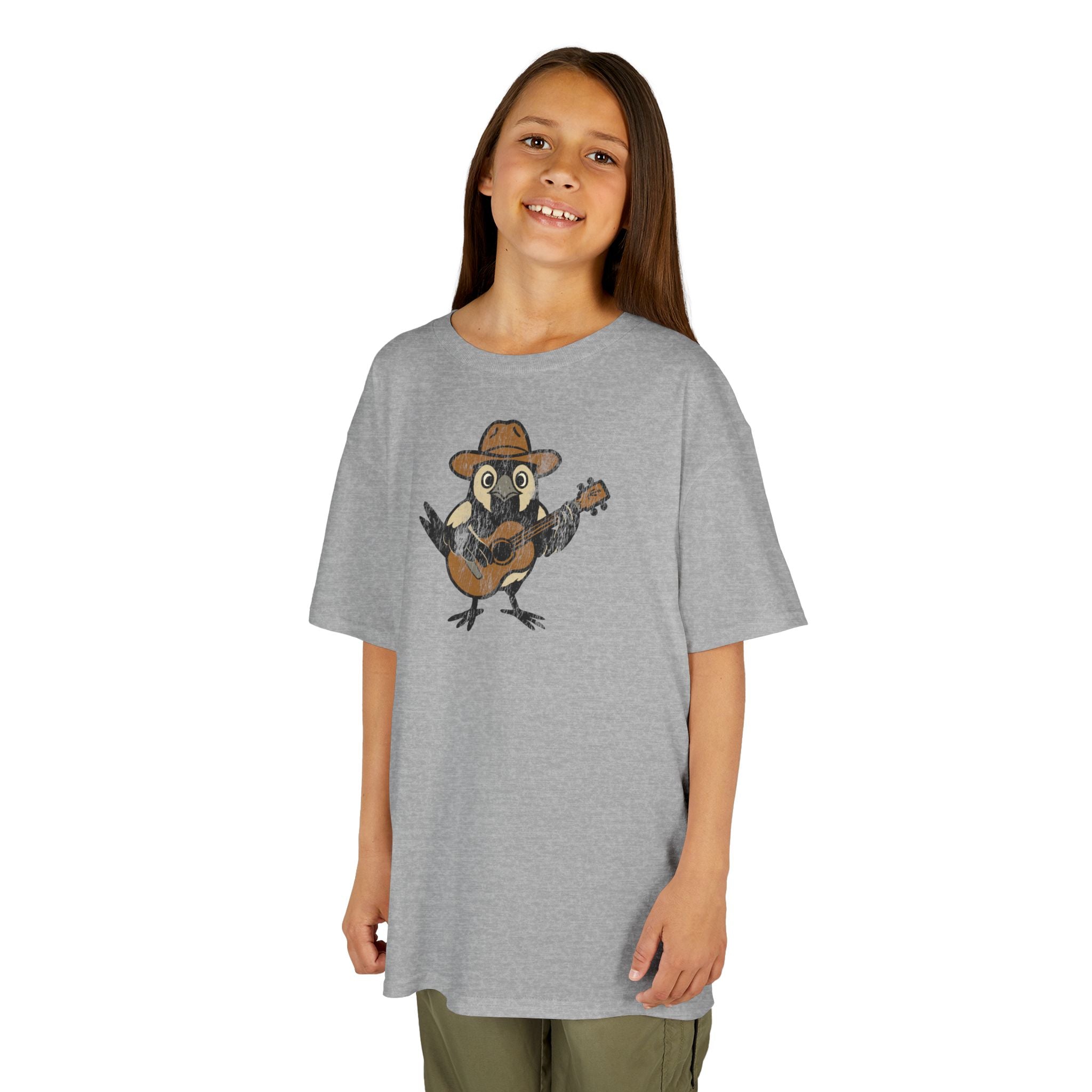 Kids Cowpoke T‑Shirt — Cute Country Songbird Graphic Tee for Children