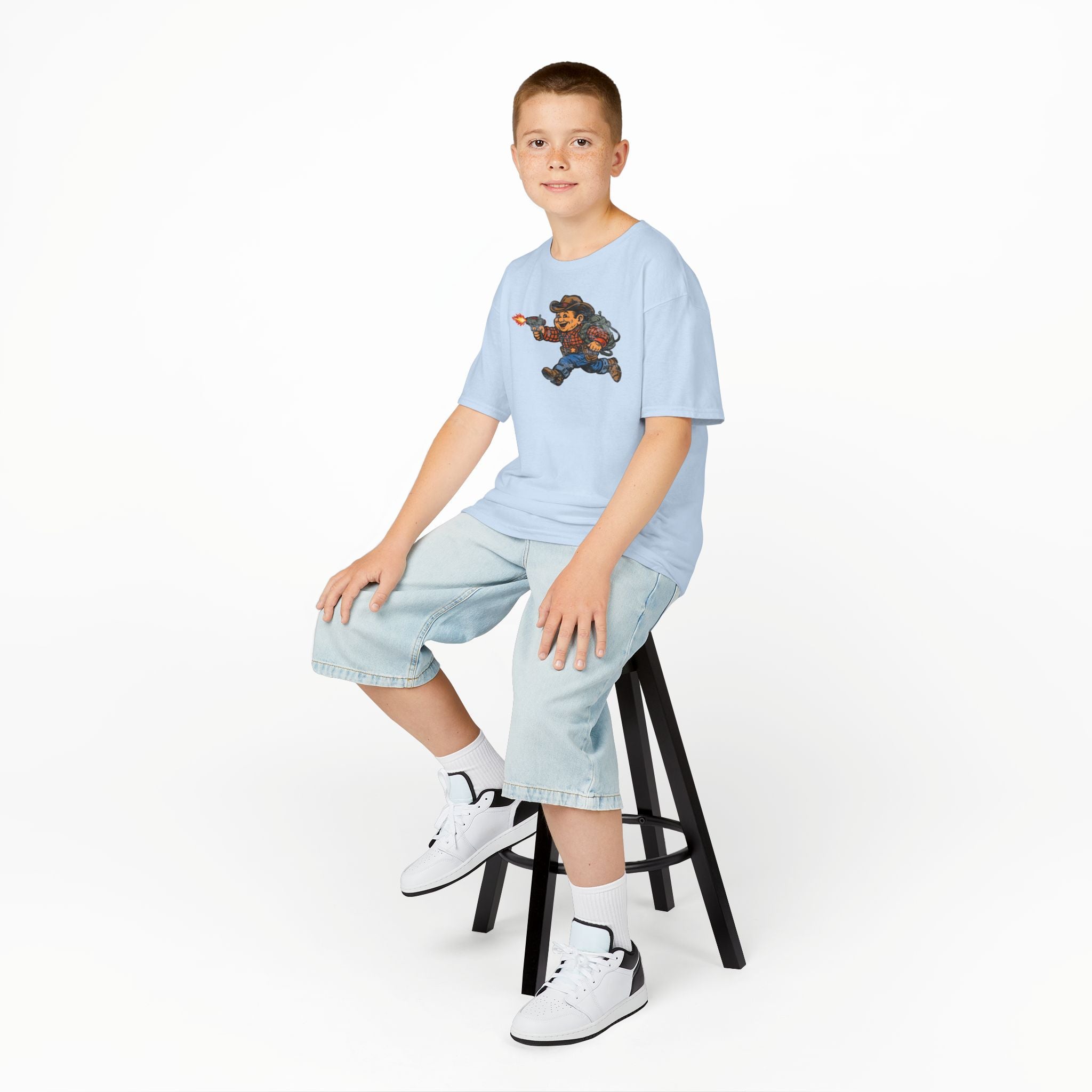 Poco Pete The Space Cowboy Kids T‑Shirt — Retro Western Heavy Cotton Tee