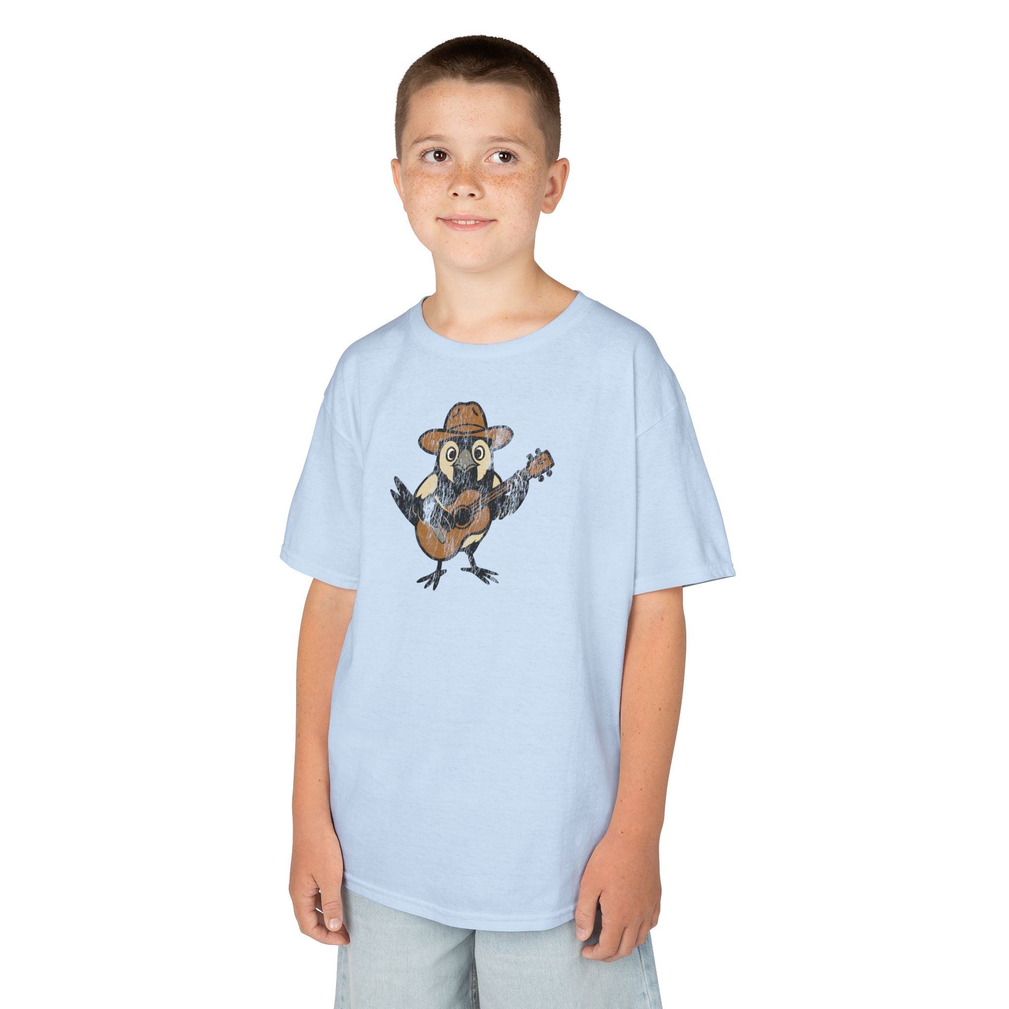 Kids Cowpoke T‑Shirt — Cute Country Songbird Graphic Tee for Children