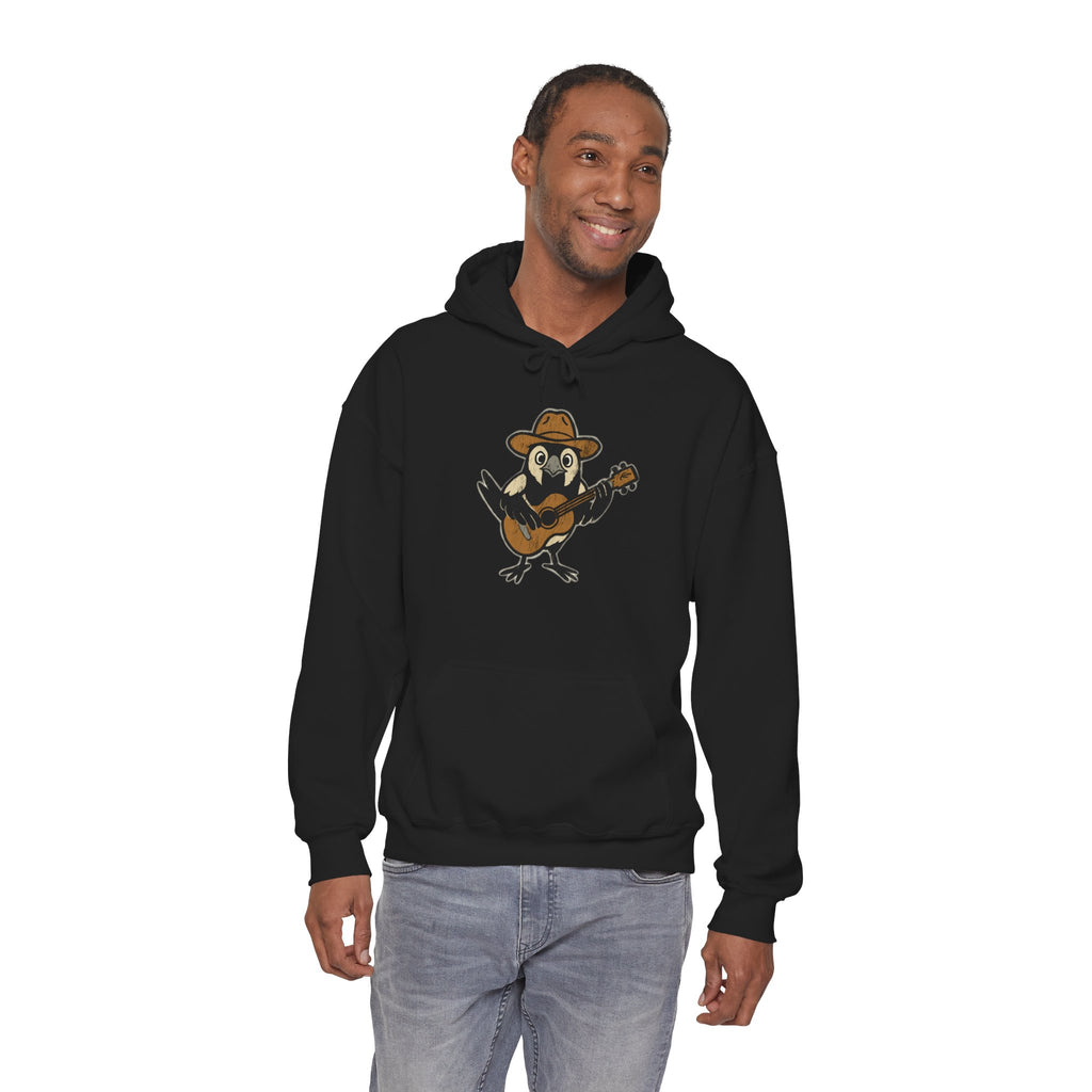 Cowpoke Hoodie— Cute Cowboy Magpie Playing Guitar Sweatshirt
