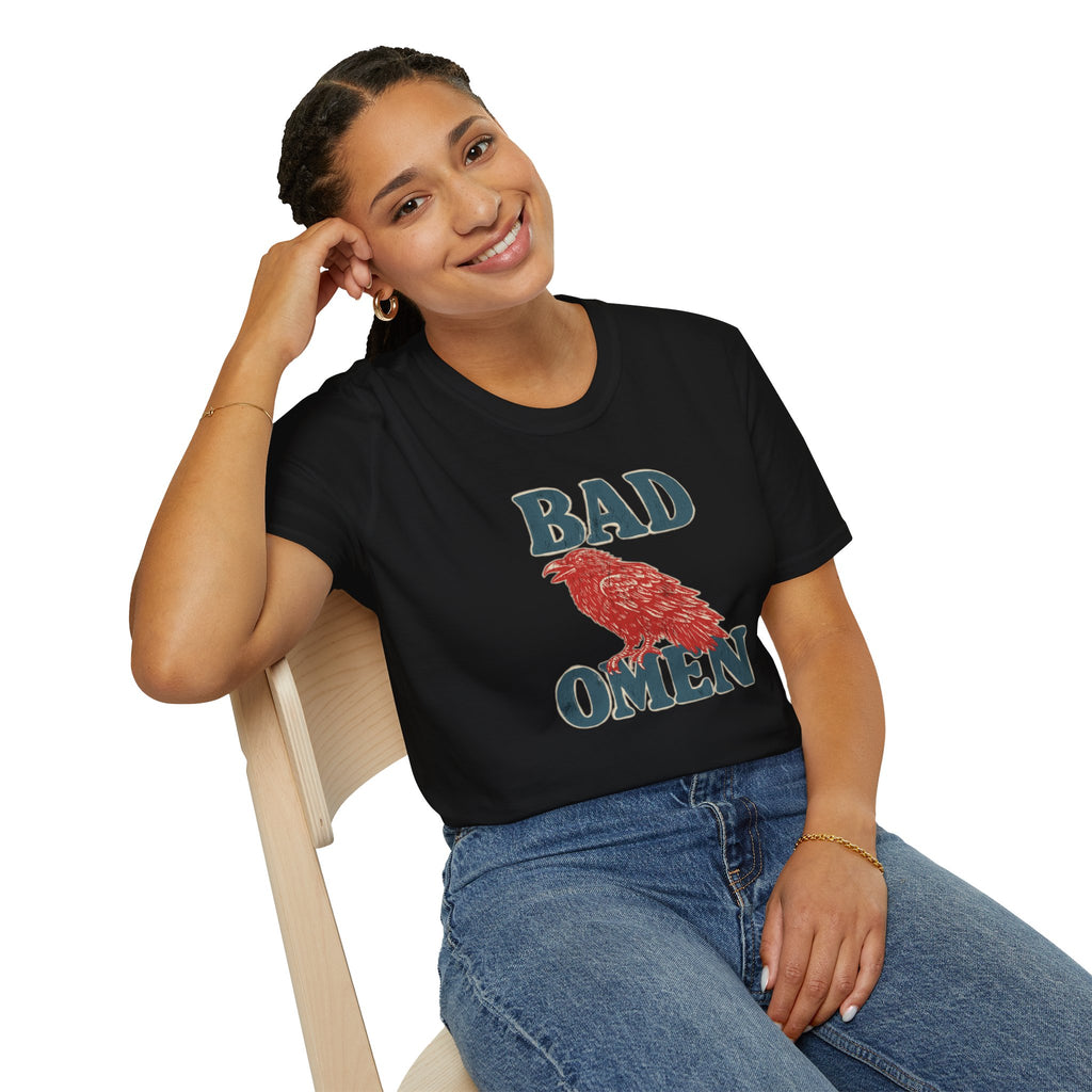 Bad Omen T-Shirt — Vintage Raven Graphic Tee for Goth & Alternative Style
