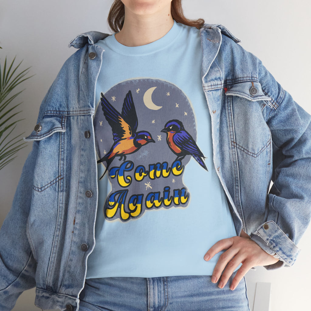 'Come Again' Tee — Retro Souvenir Welcome Swallow Moon Graphic T-Shirt