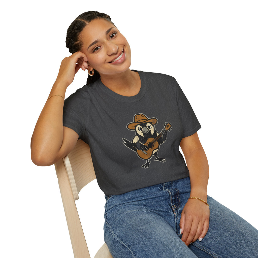 Cowpoke T-Shirt — Cute Cowboy Magpie Playing Guitar Tee