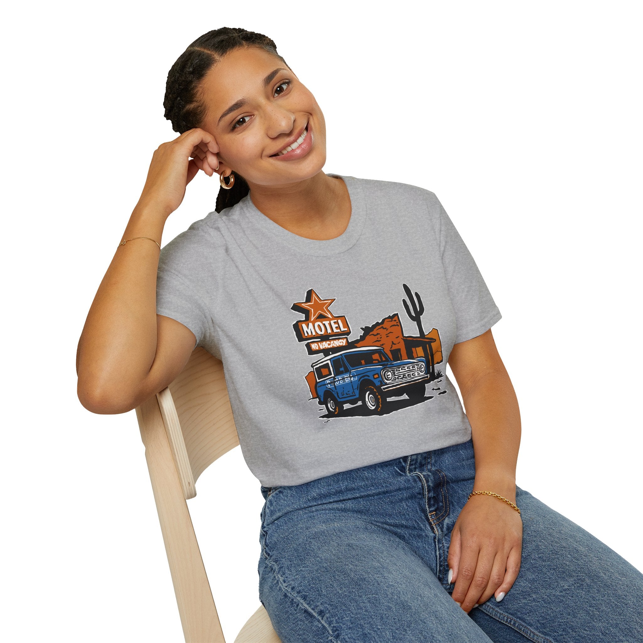 No Vacancy T-Shirt – Retro Pickup & Cactus Graphic T