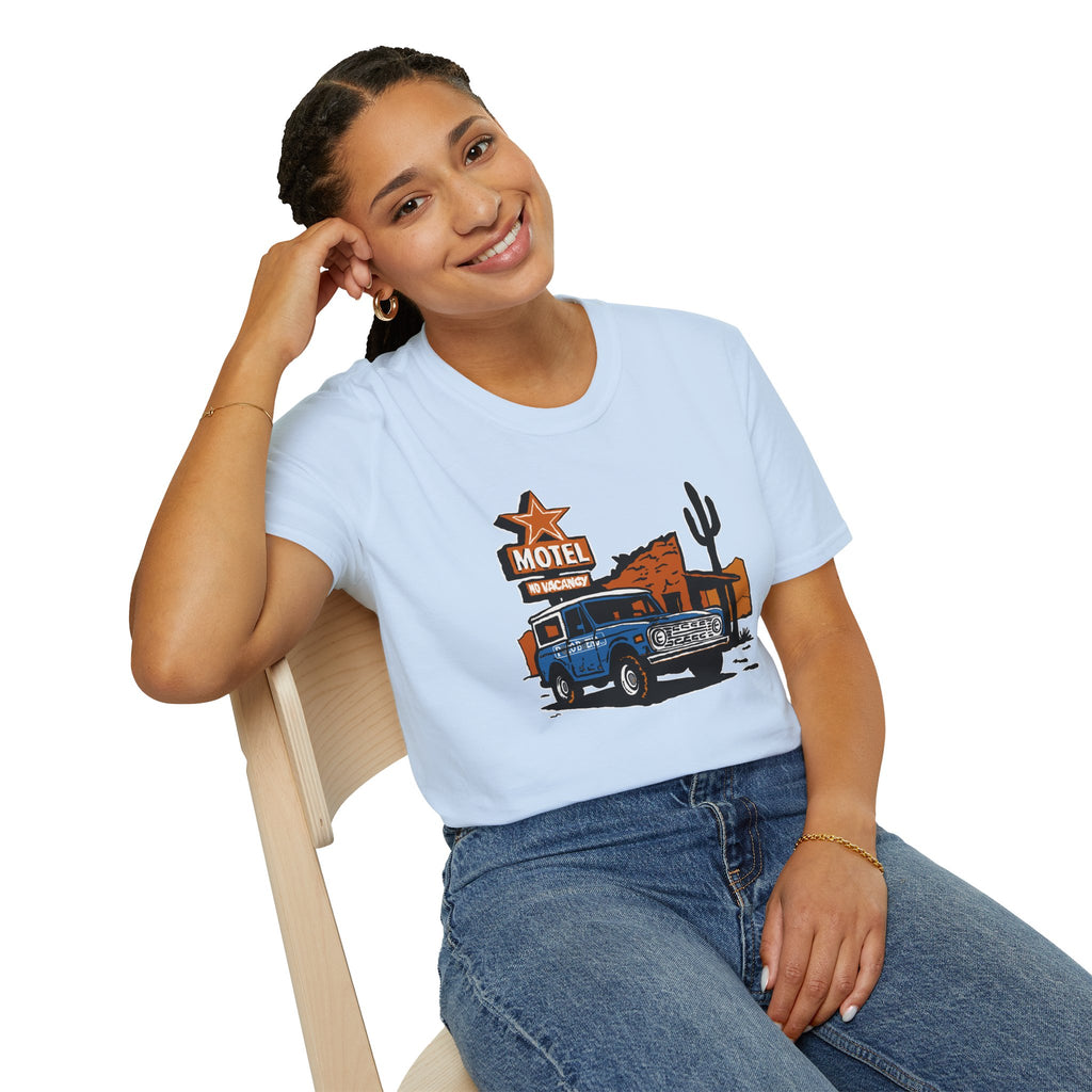 No Vacancy T-Shirt – Retro Pickup & Cactus Graphic T