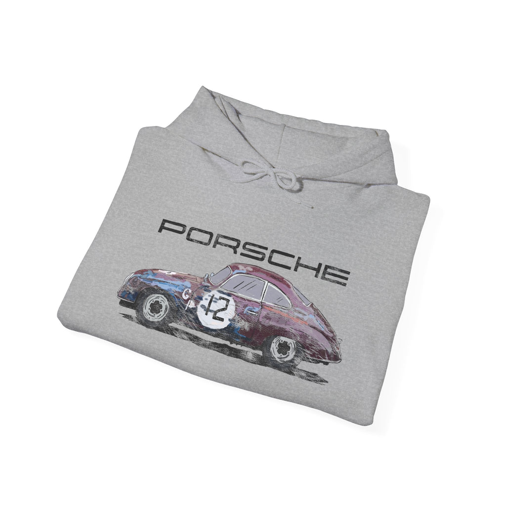 Porsche 256 Vintage Racing Hoodie — Distressed Classic Car Sweatshirt