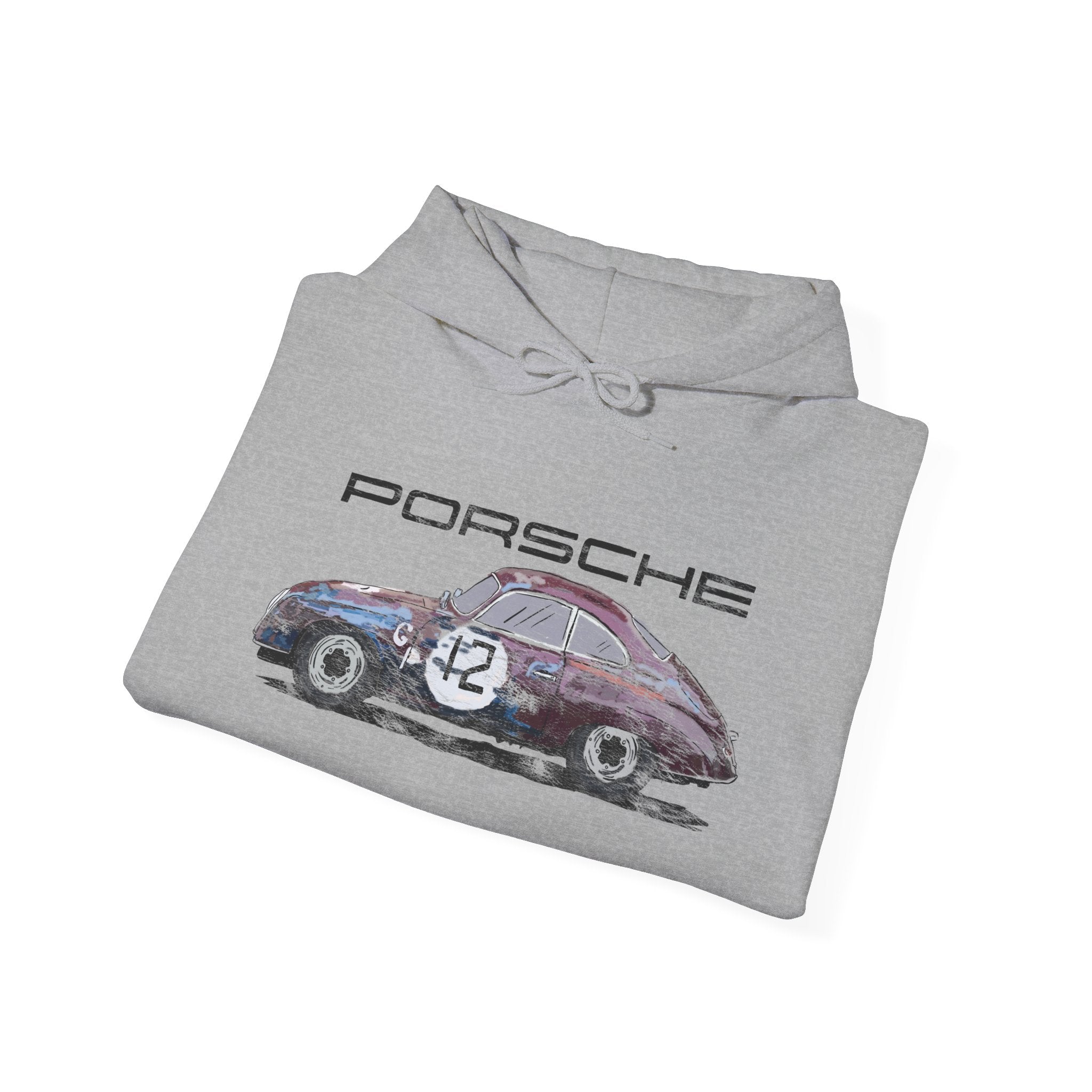 Porsche 256 Vintage Racing Hoodie — Distressed Classic Car Sweatshirt
