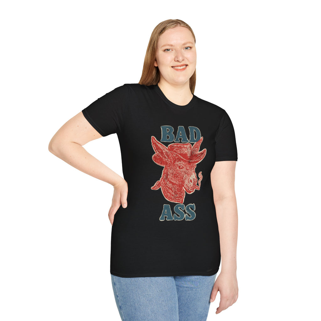Bad Ass Donkey T-Shirt — Vintage Smoky Red Graphic Tee