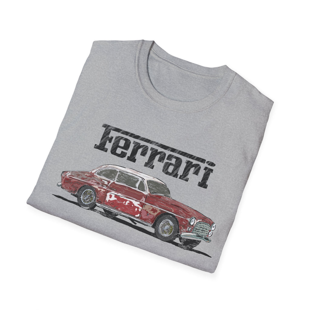 Ferrari America Classic Car T-Shirt – Vintage Red Sports Car Graphic Tee
