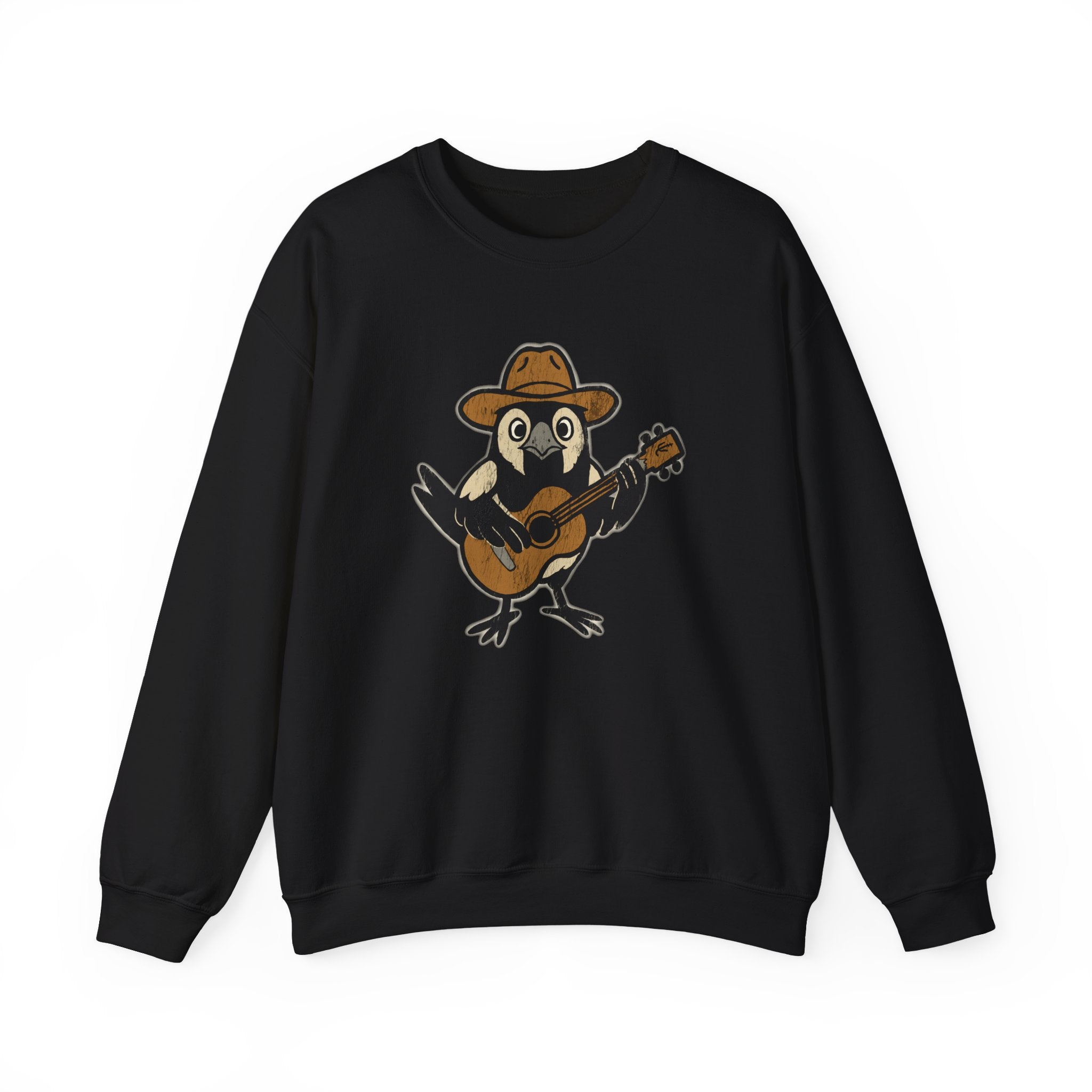 Cowpoke Sweatshirt— Cute Cowboy Magpie Playing Guitar Sweater