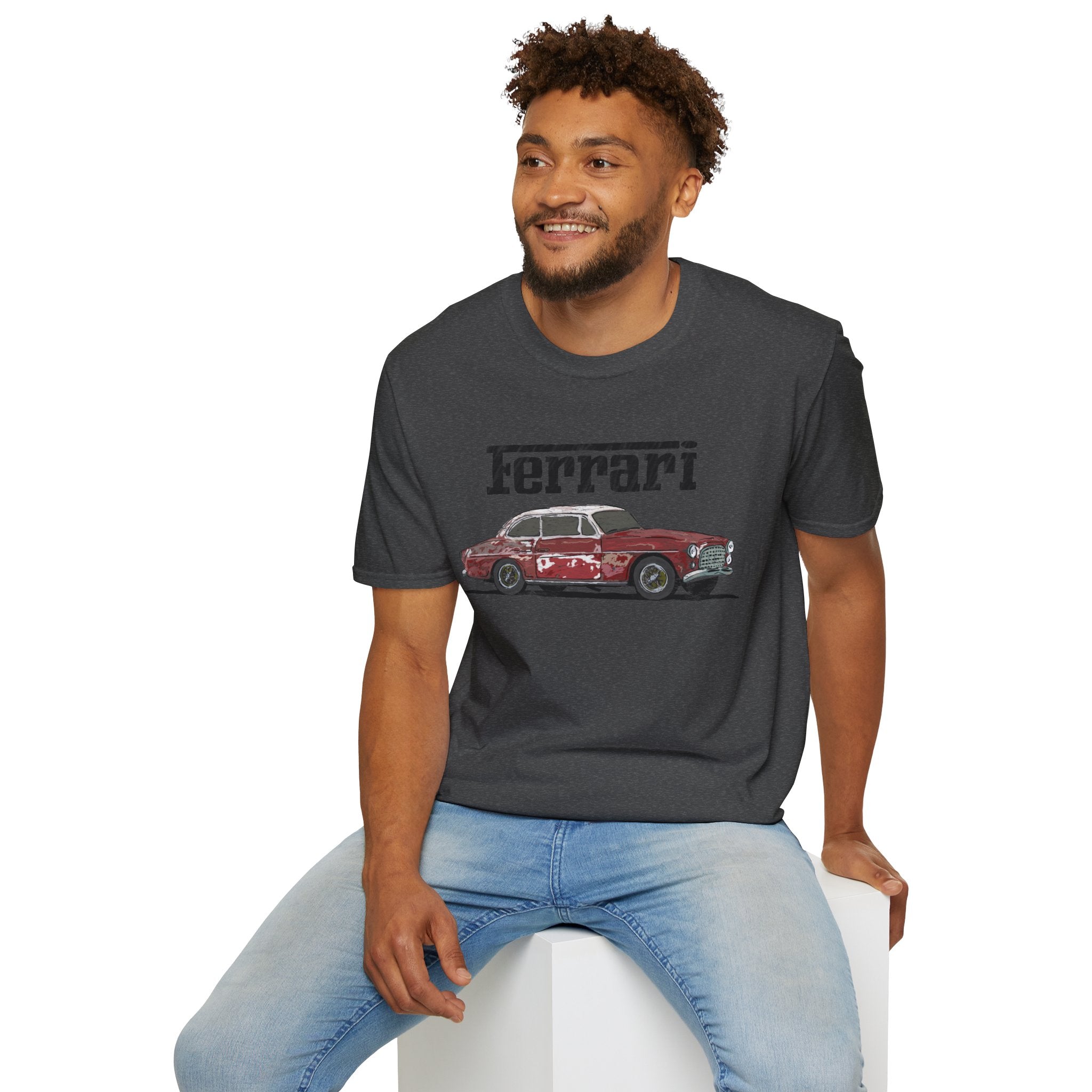 Ferrari America Classic Car T-Shirt – Vintage Red Sports Car Graphic Tee
