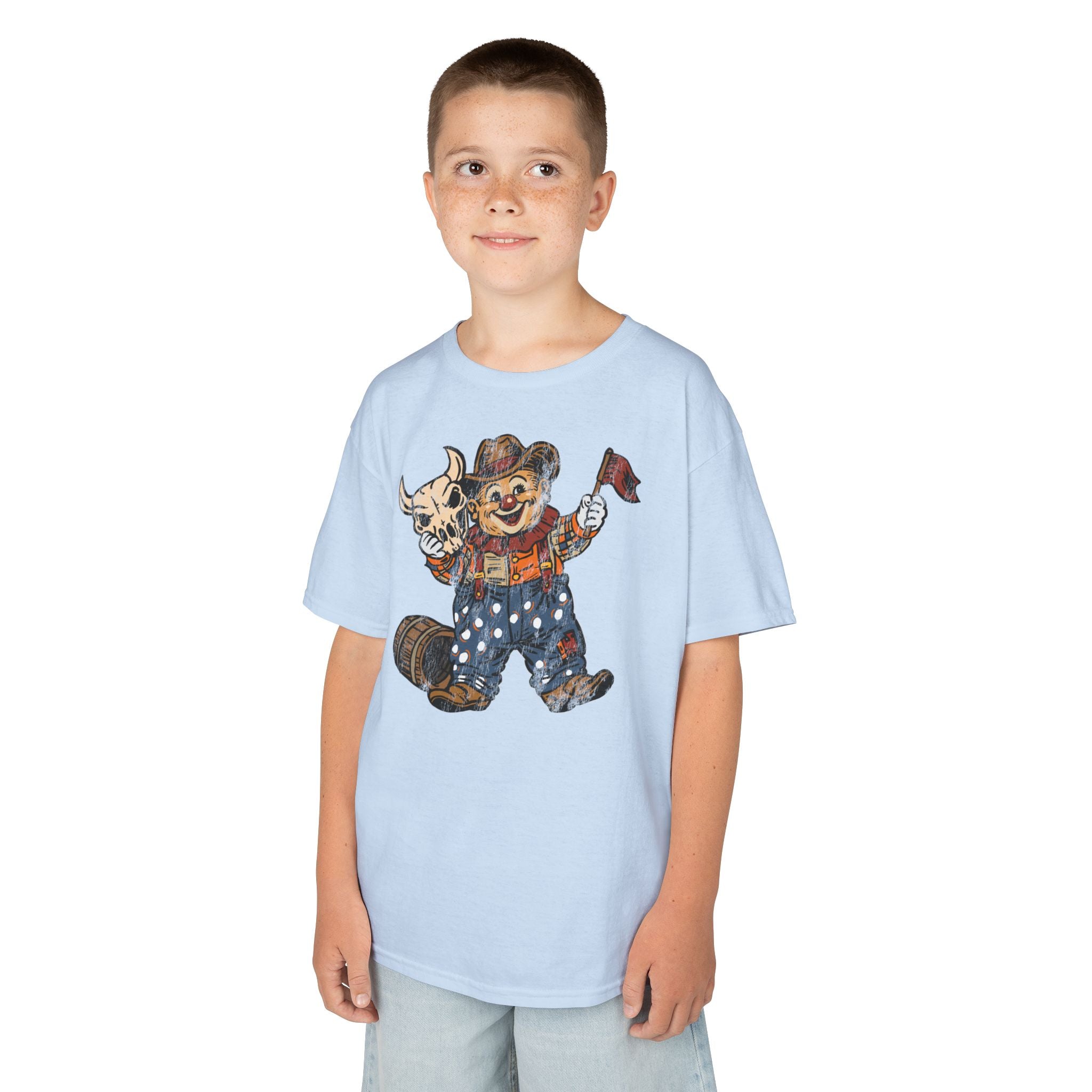 Poco Pete "Just a Clown" Kids Tee — Retro Western Heavy Cotton Tshirt