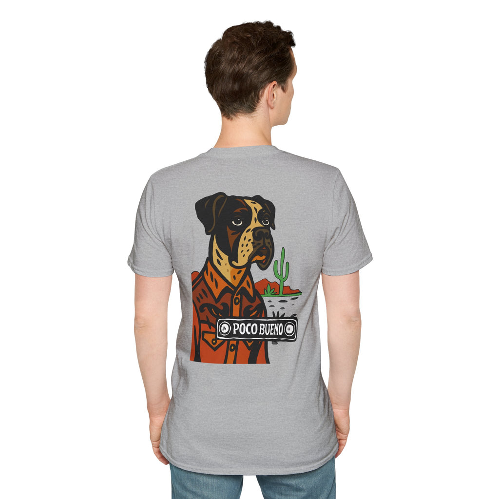 Bonnie The Boxer Dog Desert Tee — "Poco Bueno" Graphic T-Shirt