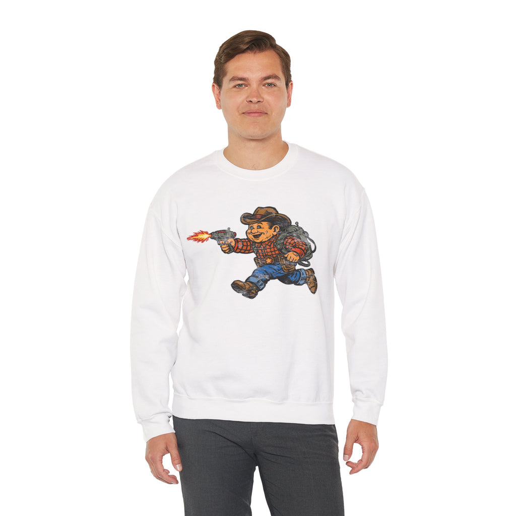Poco Pete The Space Cowboy Pullover – Retro Cowboy Space Blaster Sweatshirt