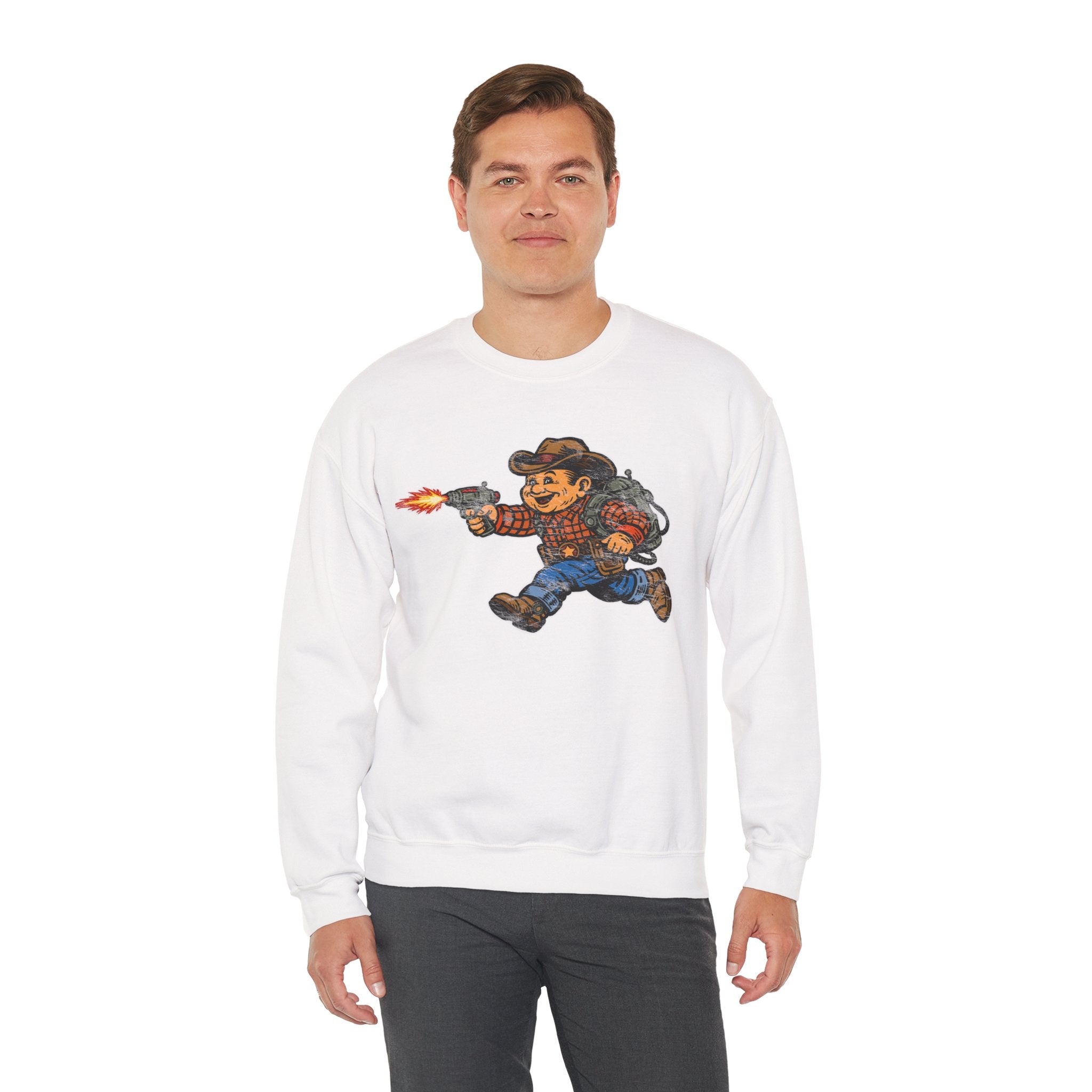 Poco Pete The Space Cowboy Pullover – Retro Cowboy Space Blaster Sweatshirt