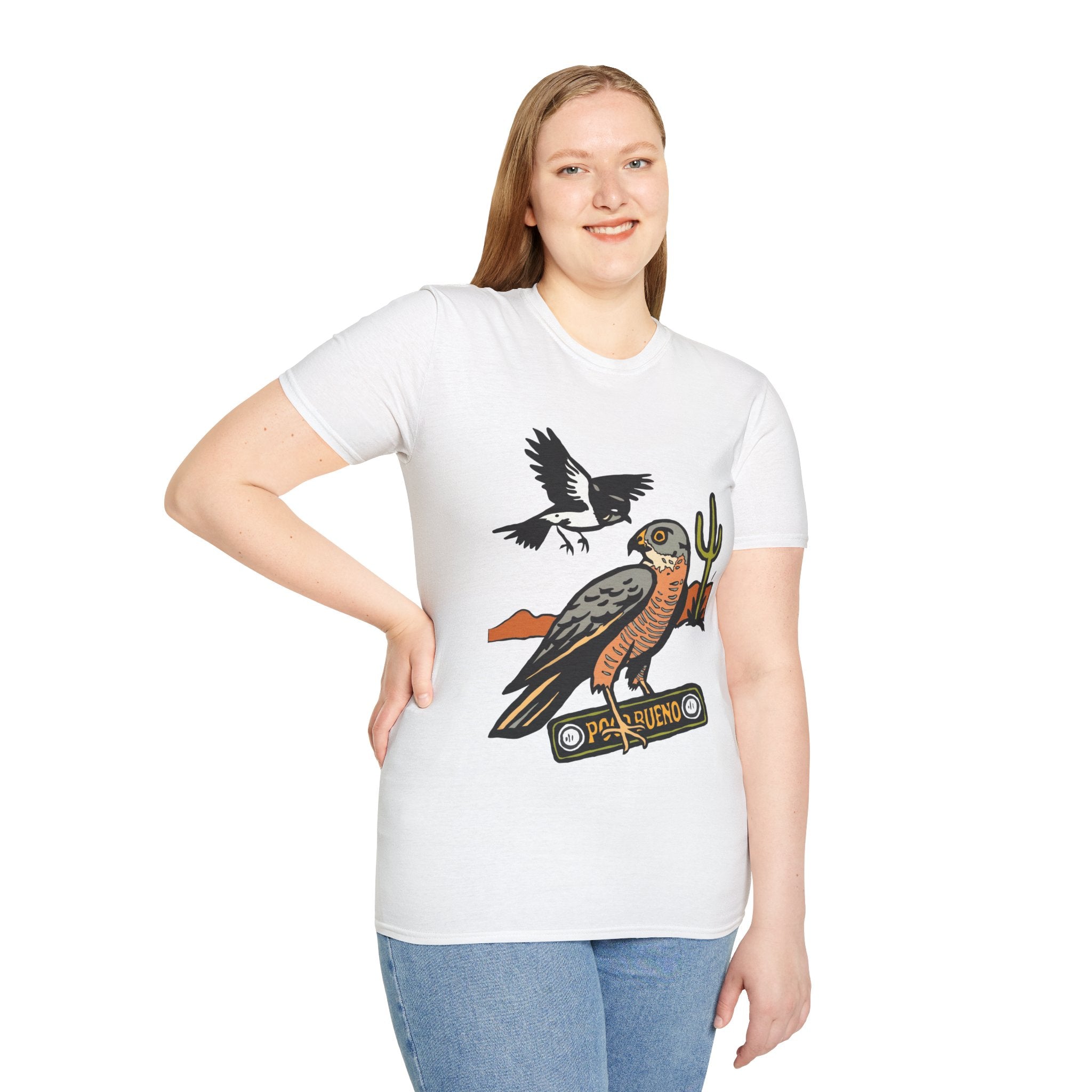 Desert Hawk Tee — 'Poco Bueno' Bird Graphic T-Shirt