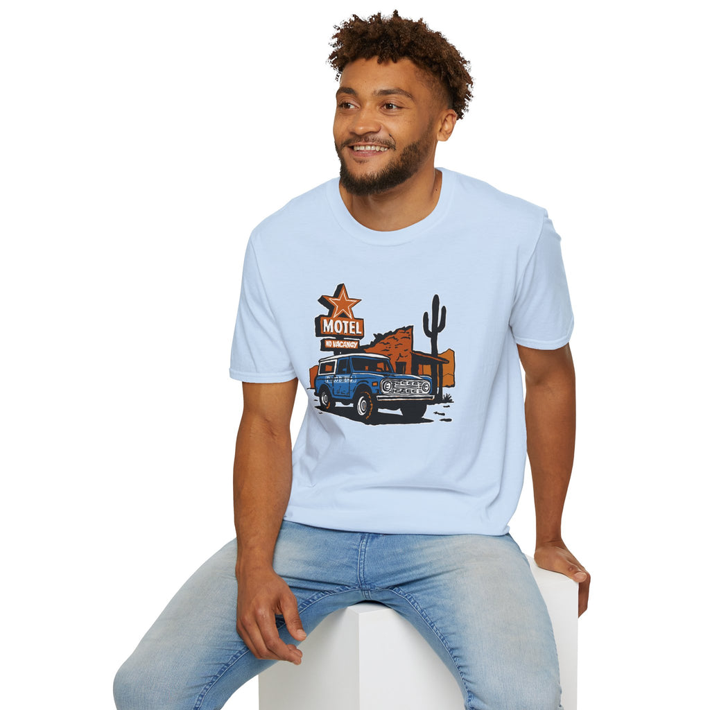 No Vacancy T-Shirt – Retro Pickup & Cactus Graphic T