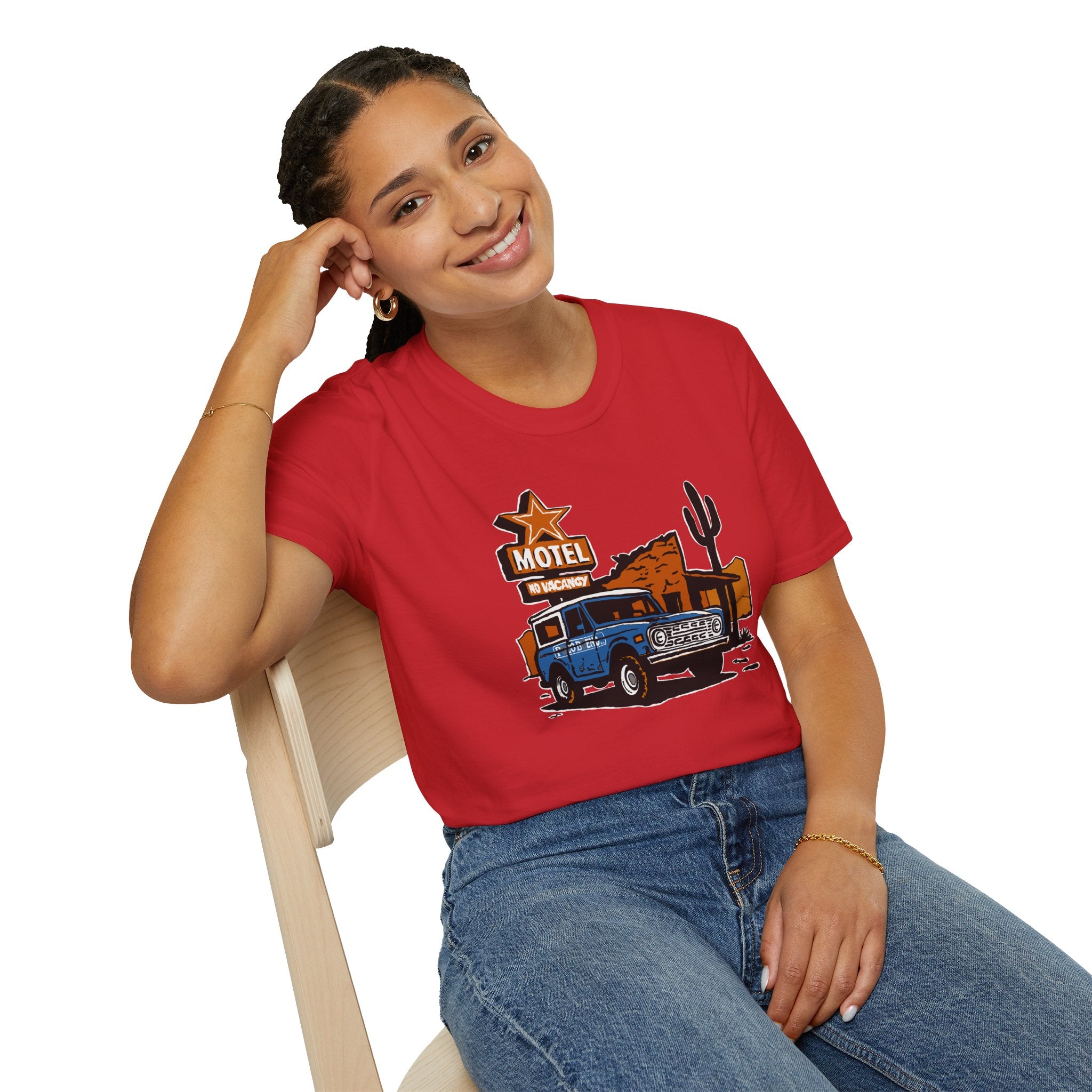 No Vacancy T-Shirt – Retro Pickup & Cactus Graphic T