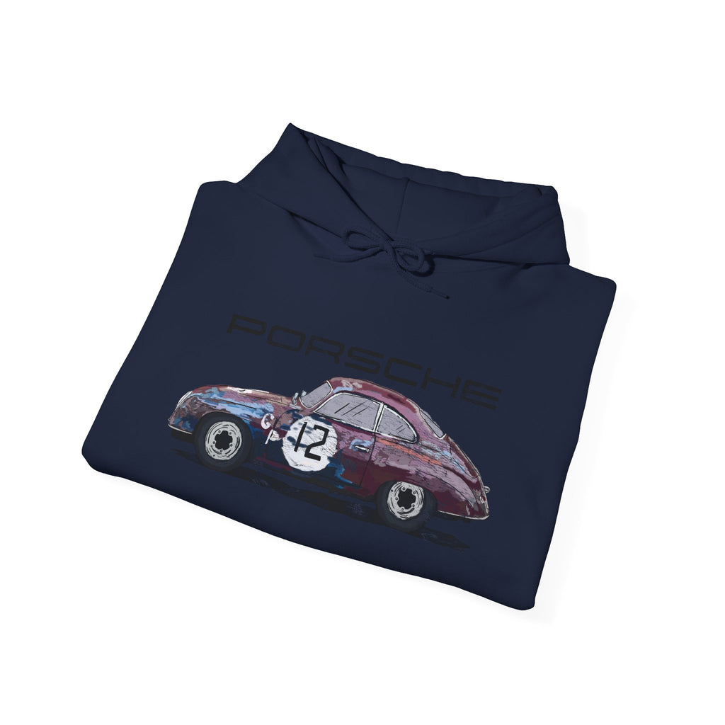 Porsche 256 Vintage Racing Hoodie — Distressed Classic Car Sweatshirt