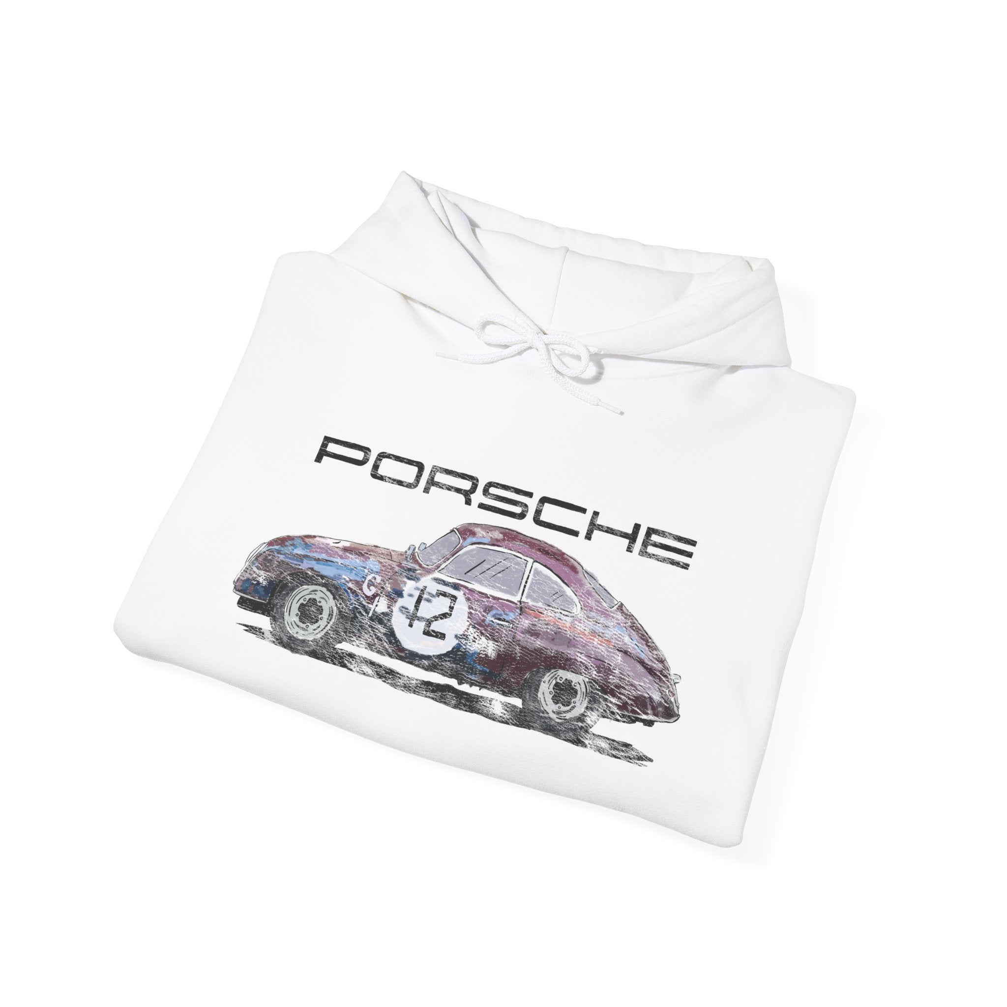 Porsche 256 Vintage Racing Hoodie — Distressed Classic Car Sweatshirt
