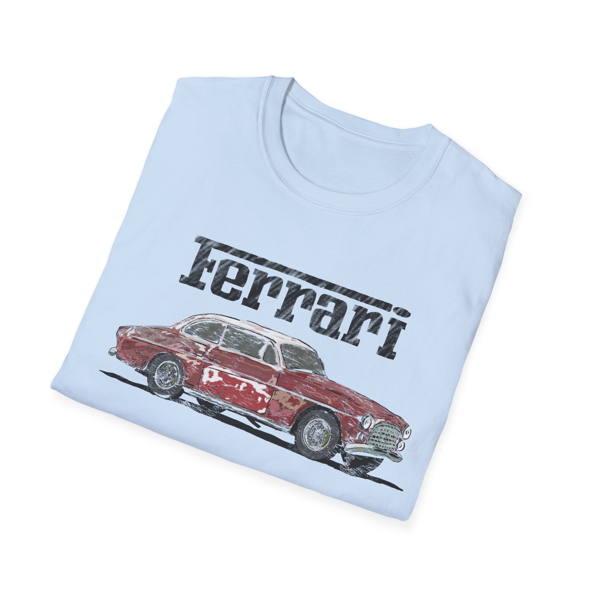Ferrari America Classic Car T-Shirt – Vintage Red Sports Car Graphic Tee