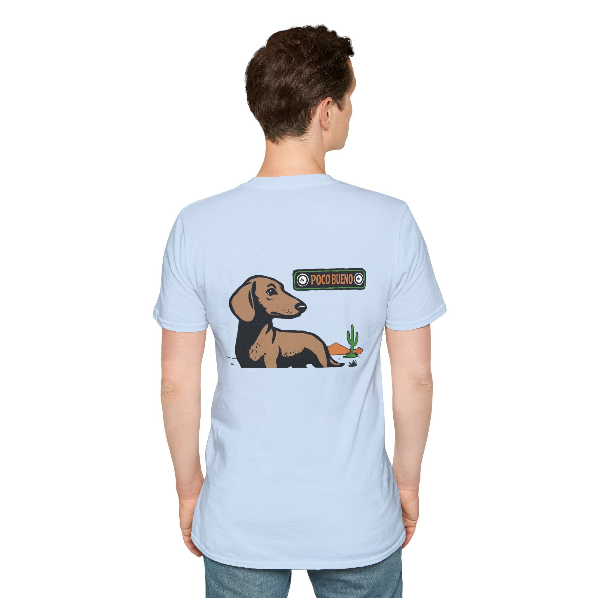Willie The Dachshund Desert Tee — "Poco Bueno" Graphic T-Shirt
