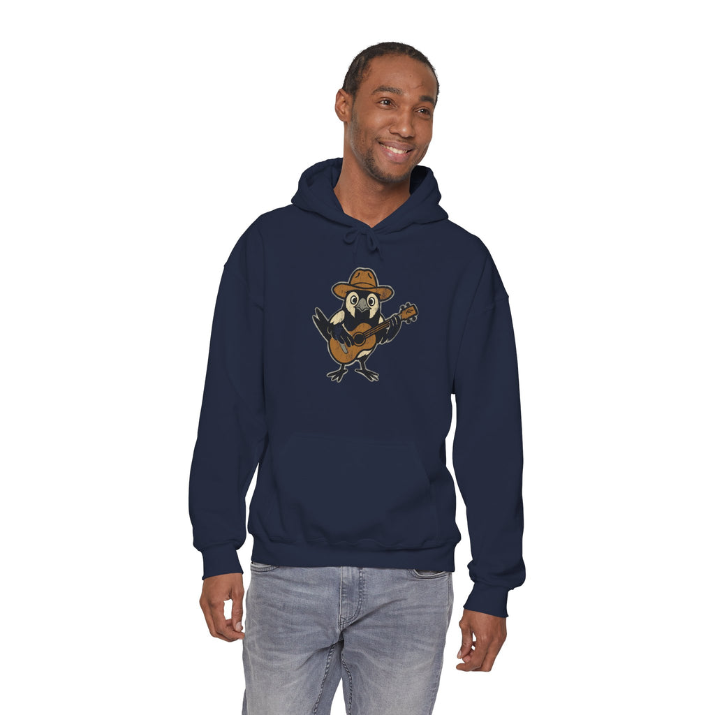 Cowpoke Hoodie— Cute Cowboy Magpie Playing Guitar Sweatshirt