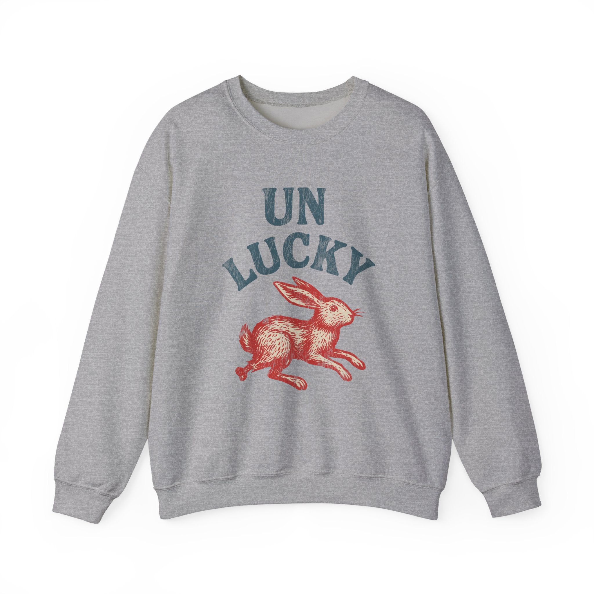 'Unlucky' Vintage Rabbit Graphic Crewneck Sweatshirt