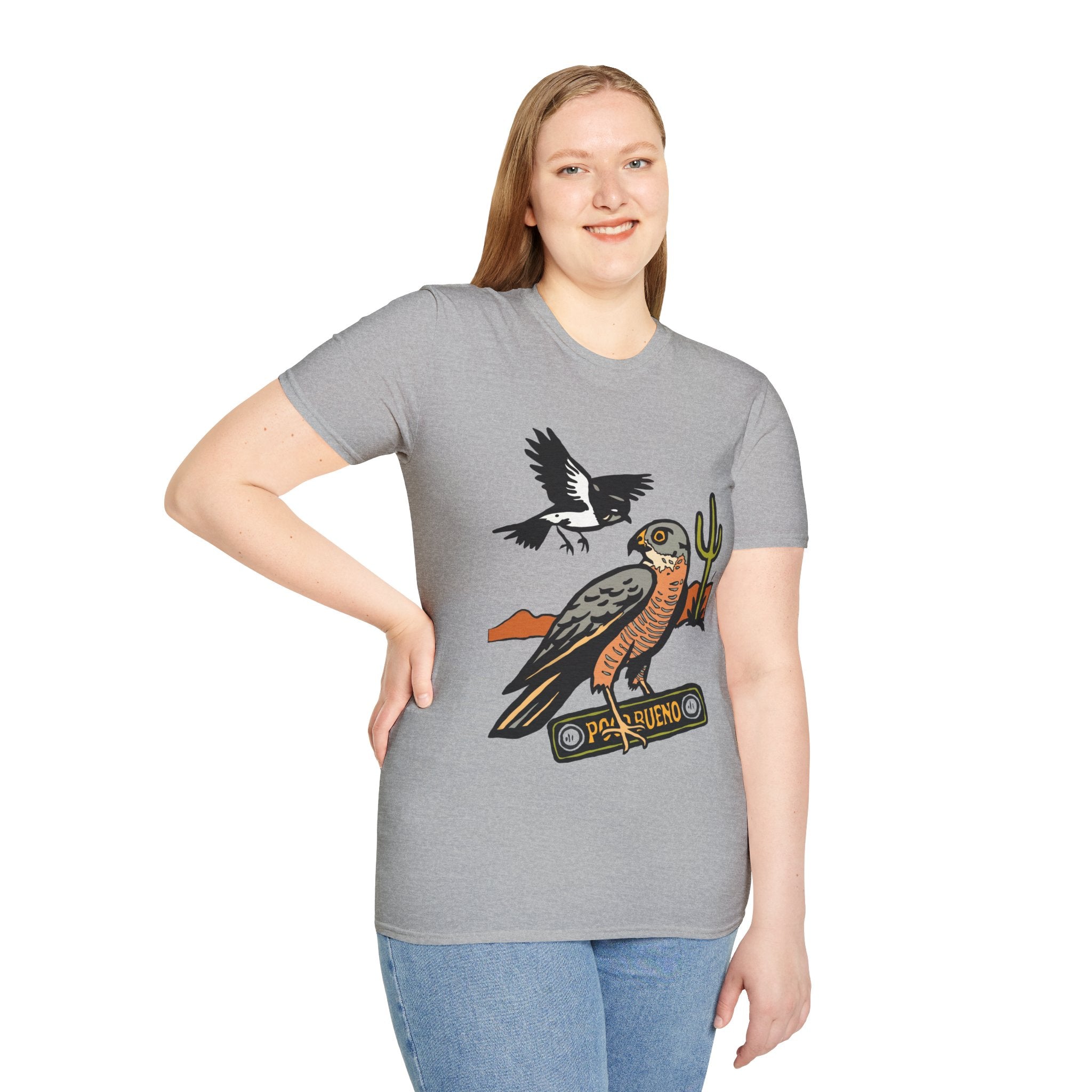 Desert Hawk Tee — 'Poco Bueno' Bird Graphic T-Shirt