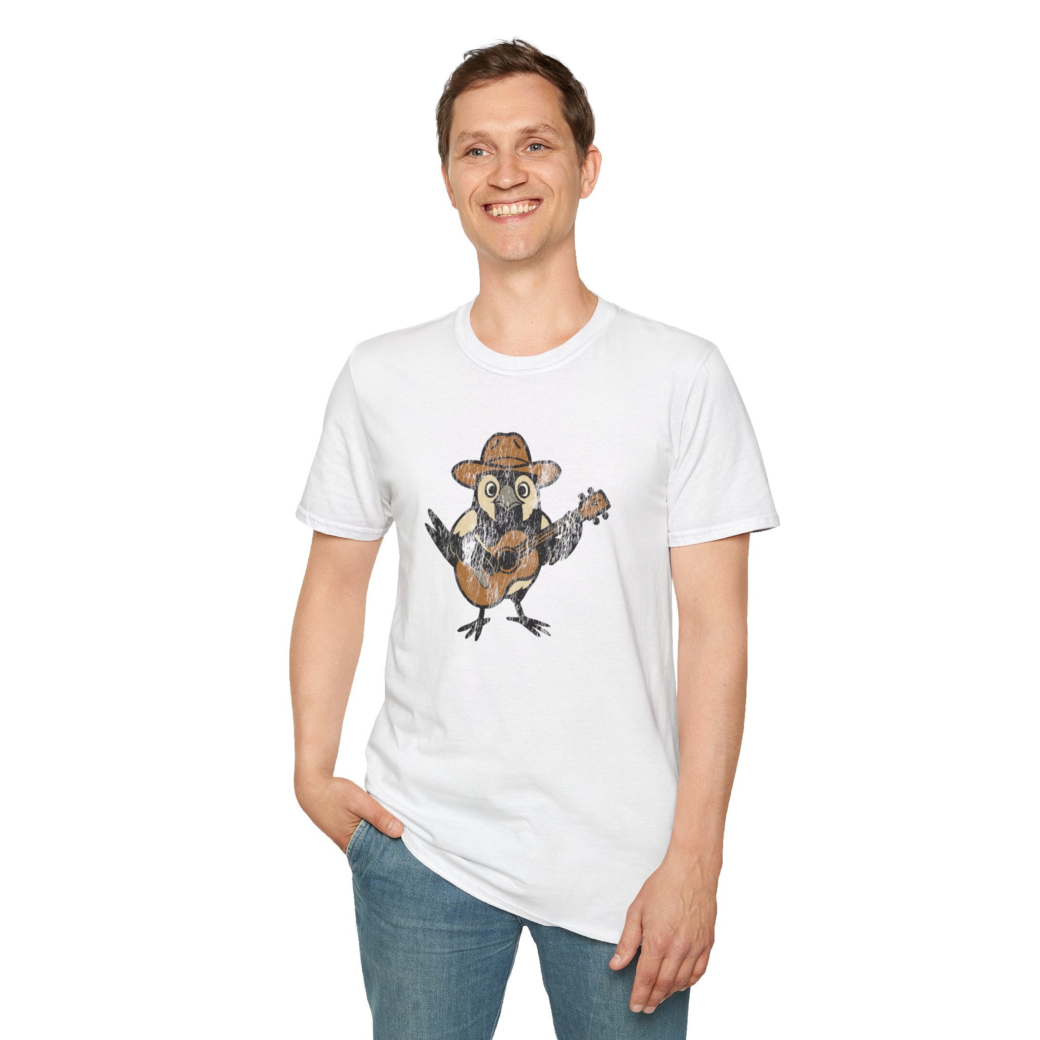 Cowpoke T-Shirt — Cute Cowboy Magpie Playing Guitar Tee