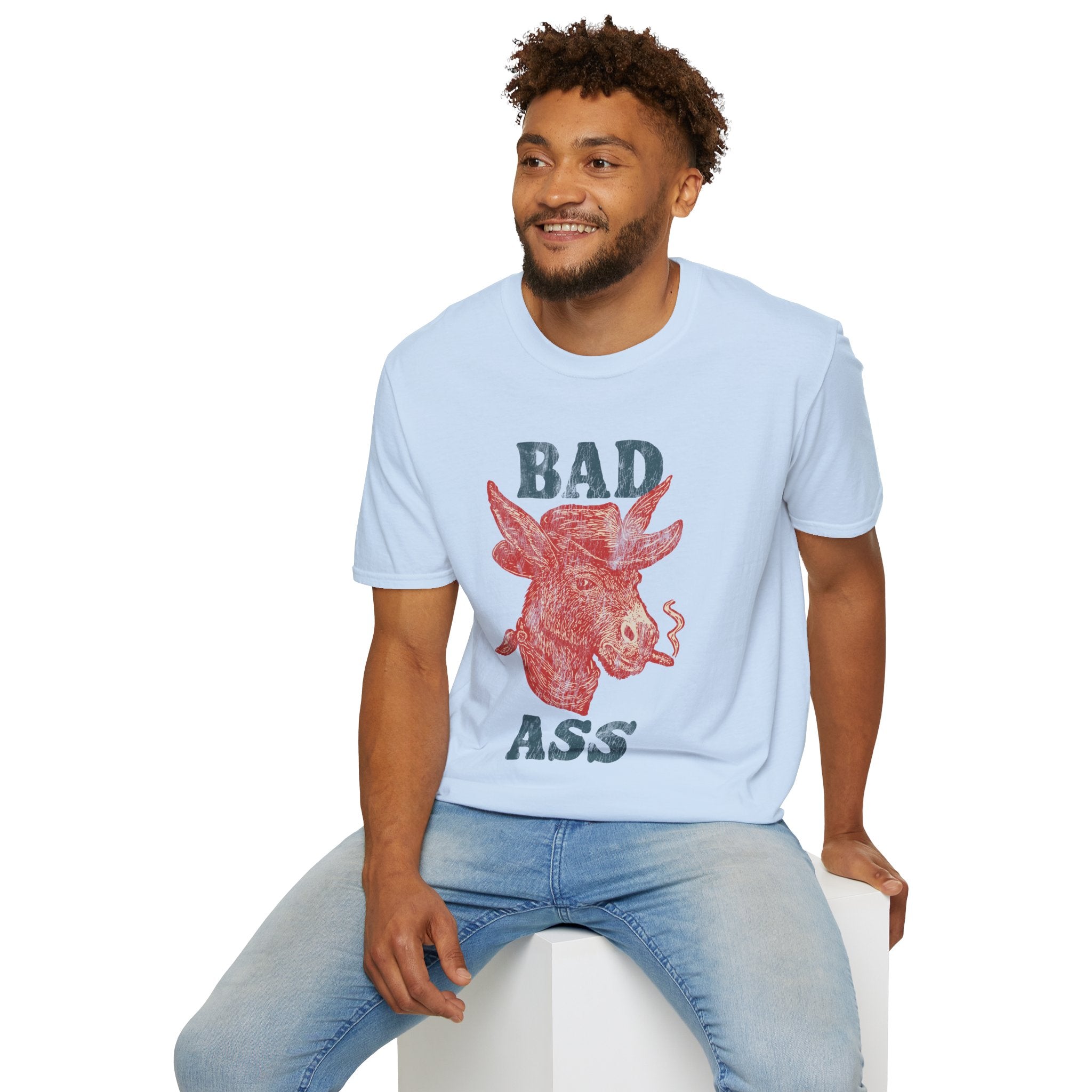 Bad Ass Donkey T-Shirt — Vintage Smoky Red Graphic Tee