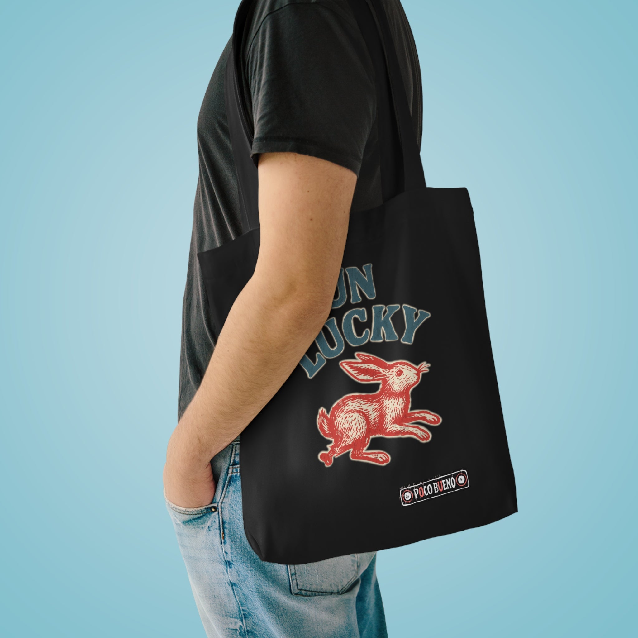 "Unlucky" Vintage Rabbit Tote Bag —  Graphic Cotton Tote