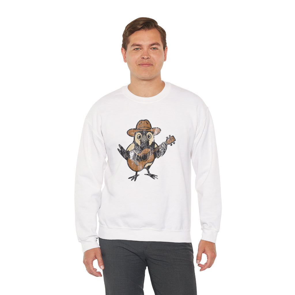Cowpoke Sweatshirt— Cute Cowboy Magpie Playing Guitar Sweater