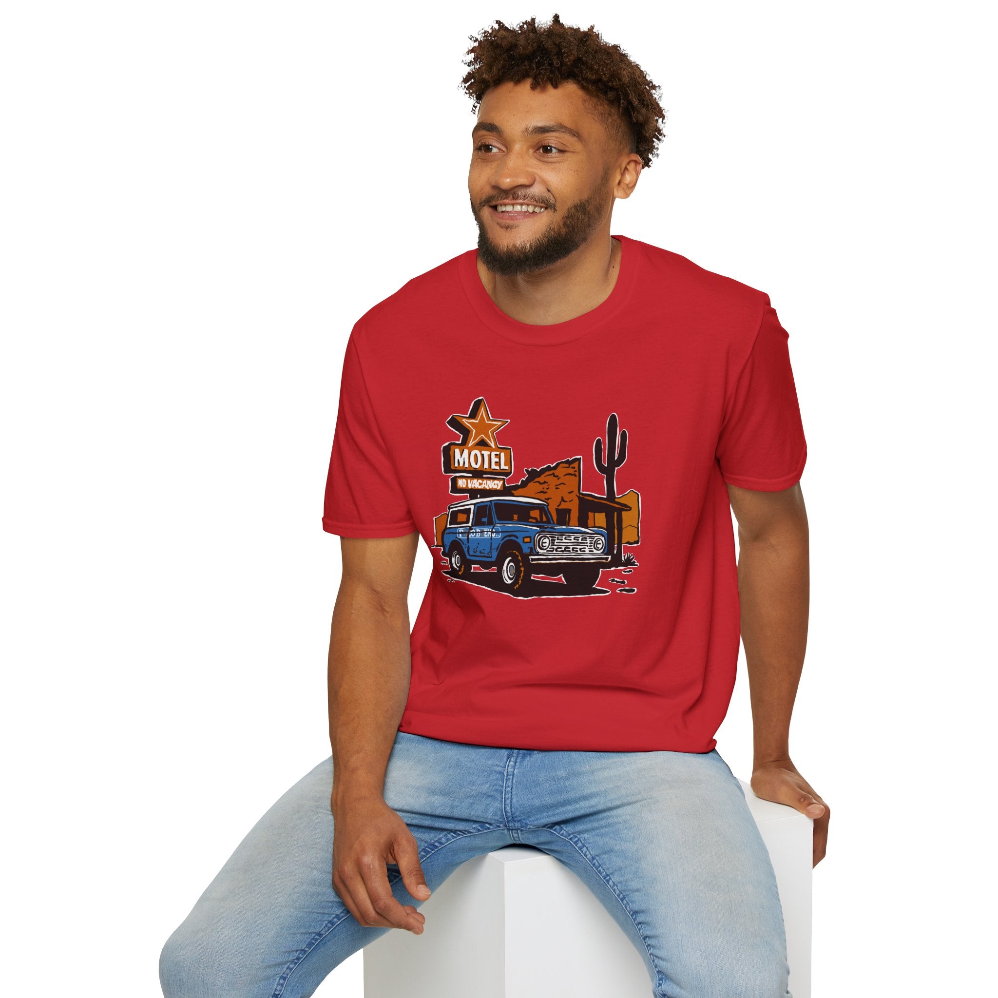 No Vacancy T-Shirt – Retro Pickup & Cactus Graphic T