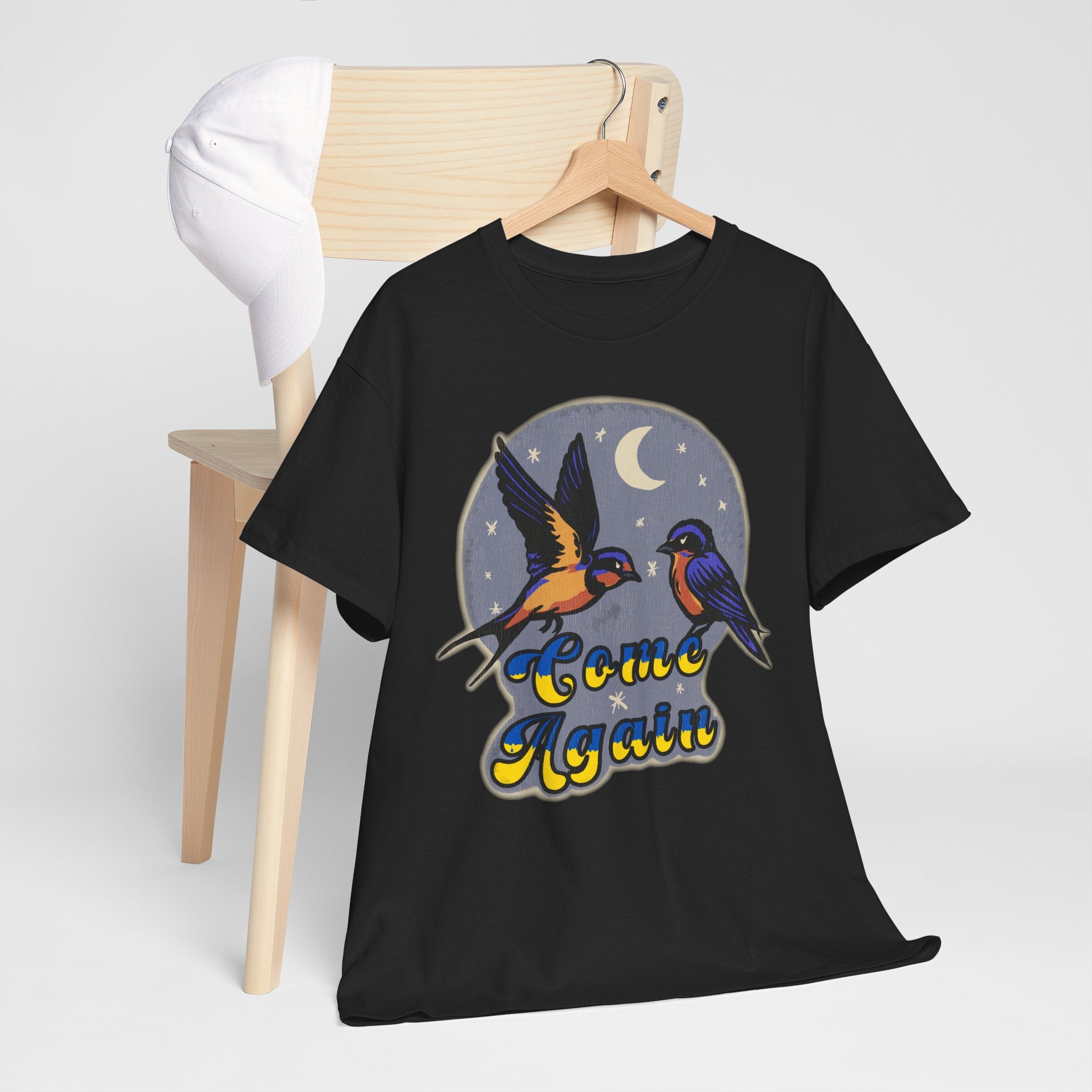 'Come Again' Tee — Retro Souvenir Welcome Swallow Moon Graphic T-Shirt
