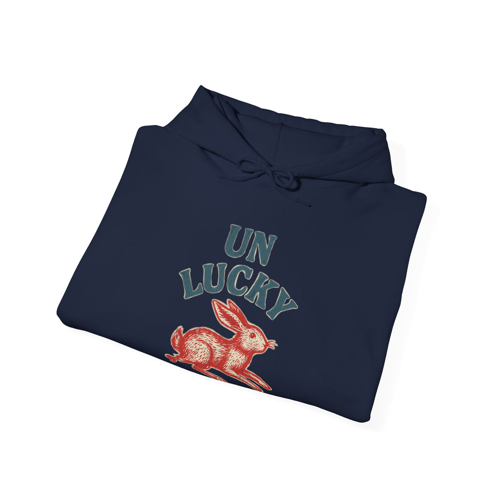 'Unlucky' Vintage Rabbit Graphic Hooded Sweatshirt