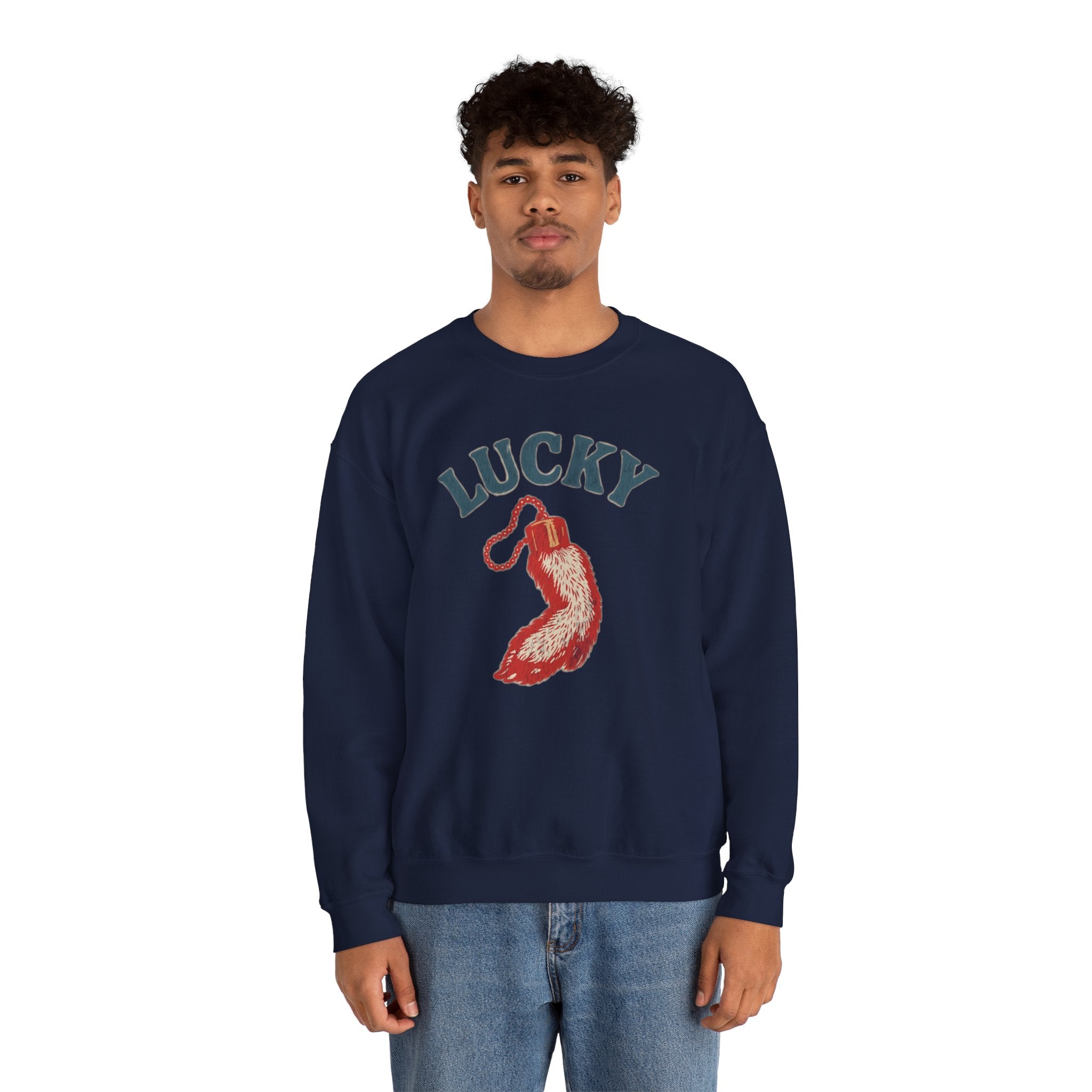 "Lucky" Vintage Rabbit Graphic Crewneck Sweatshirt
