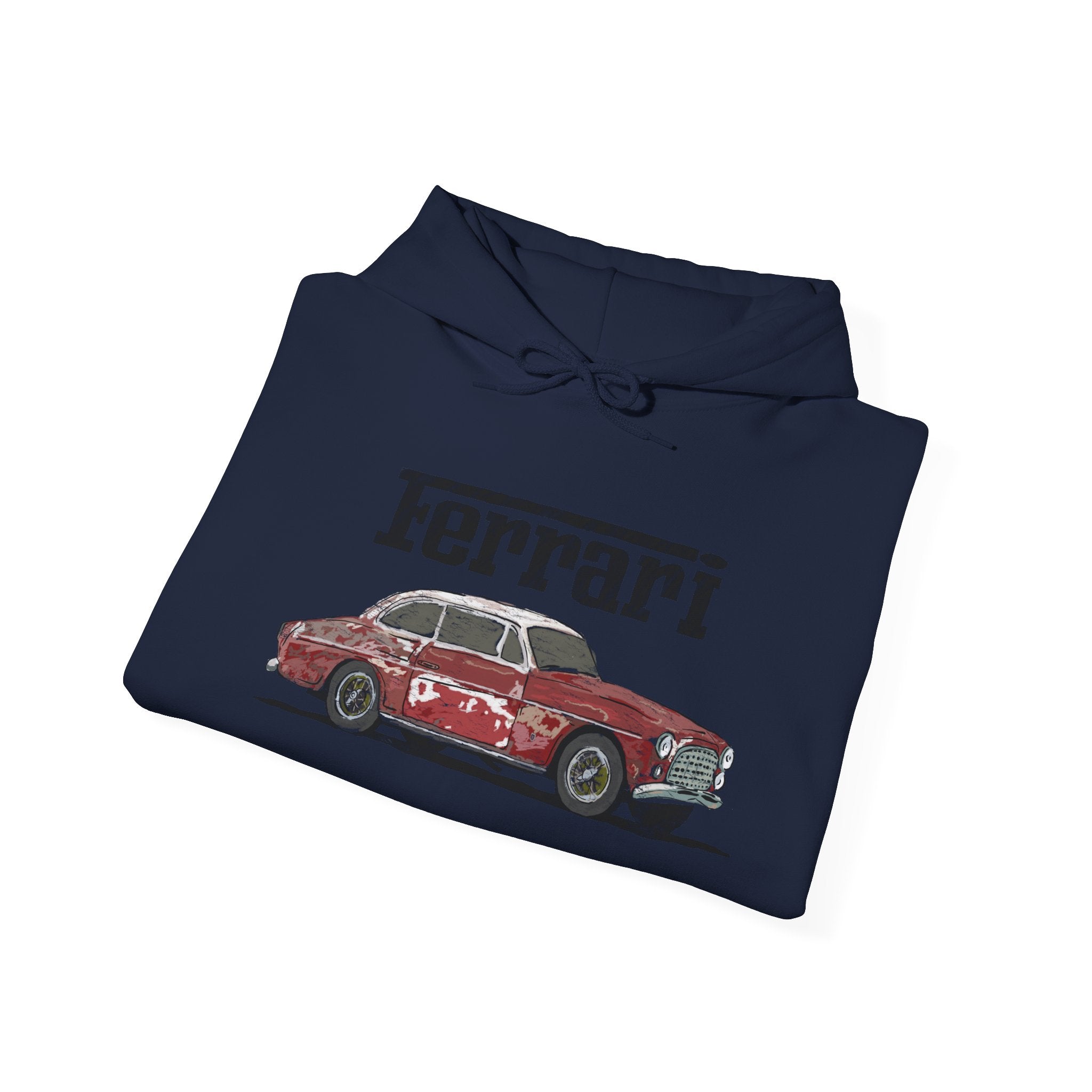Ferrari America Classic Car Hoodie – Vintage Red Sports Car Graphic Sweatshirt